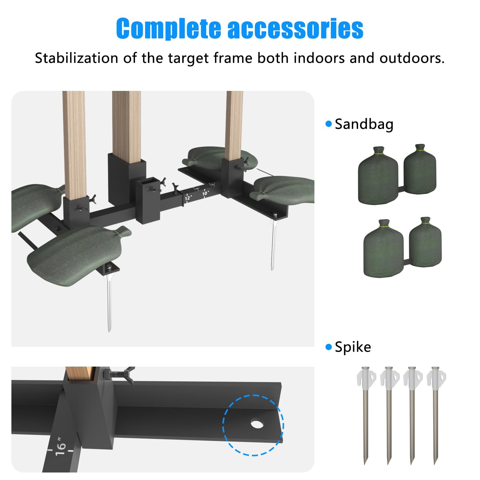 2-in-1 Shooting Target Stand Base Adjustable Width from 8" to 24" for USPSA/I...