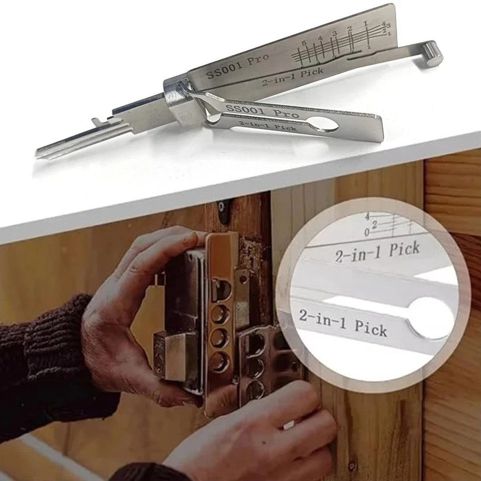 2-in-1 Stainless Steel Key Decoder SS001 PRO Lock Decoder Repair Tools