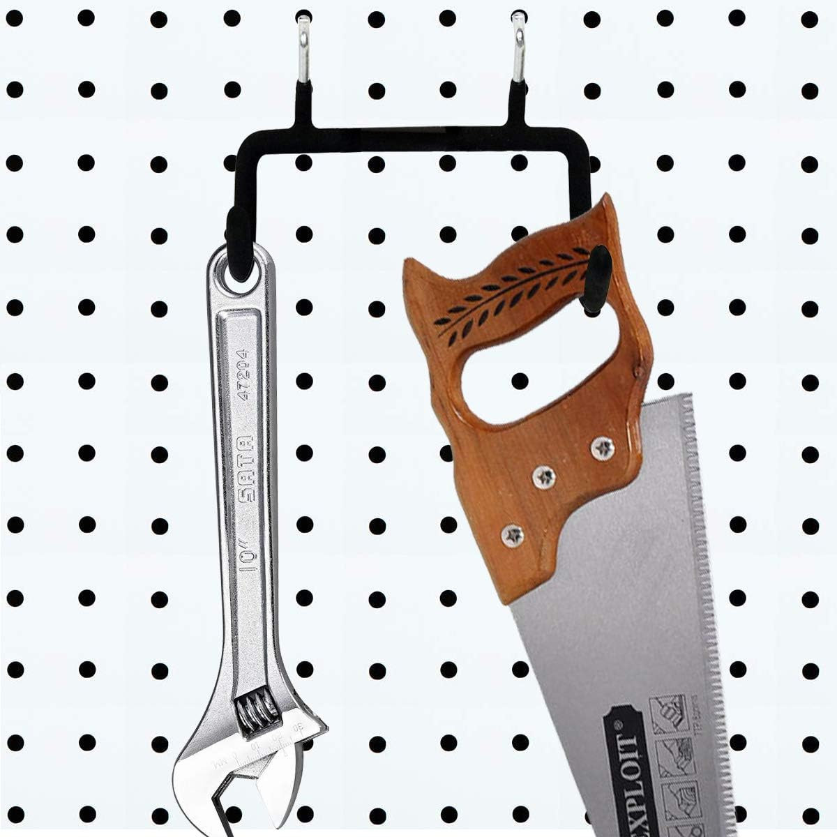 5PCS Pegboard Drill Holder with Double Hooks and Accessories Bag for Power Tools