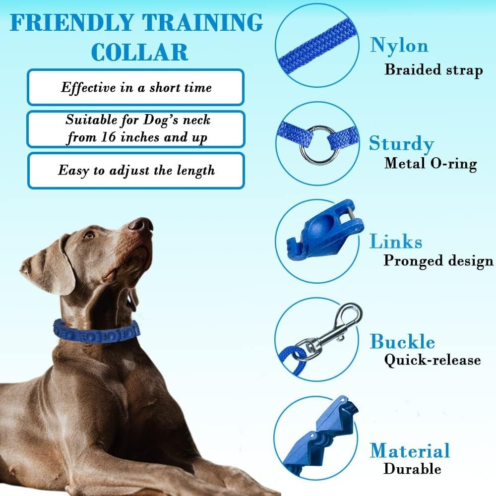 Extra Link Adjustable Training Collar in Blue for Medium, Large & X-Large Dogs