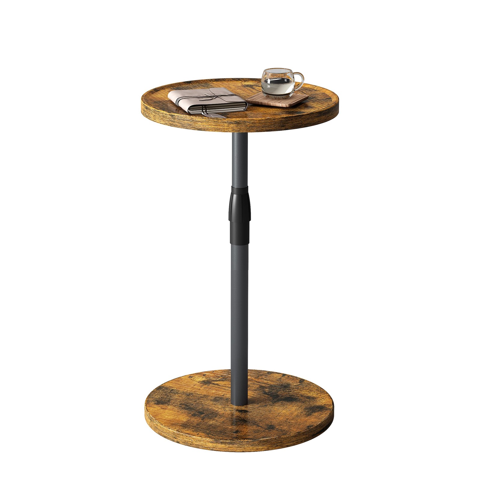 Adjustable Round Side Table Pedestal Drink Table Small End Table Home ET010RB