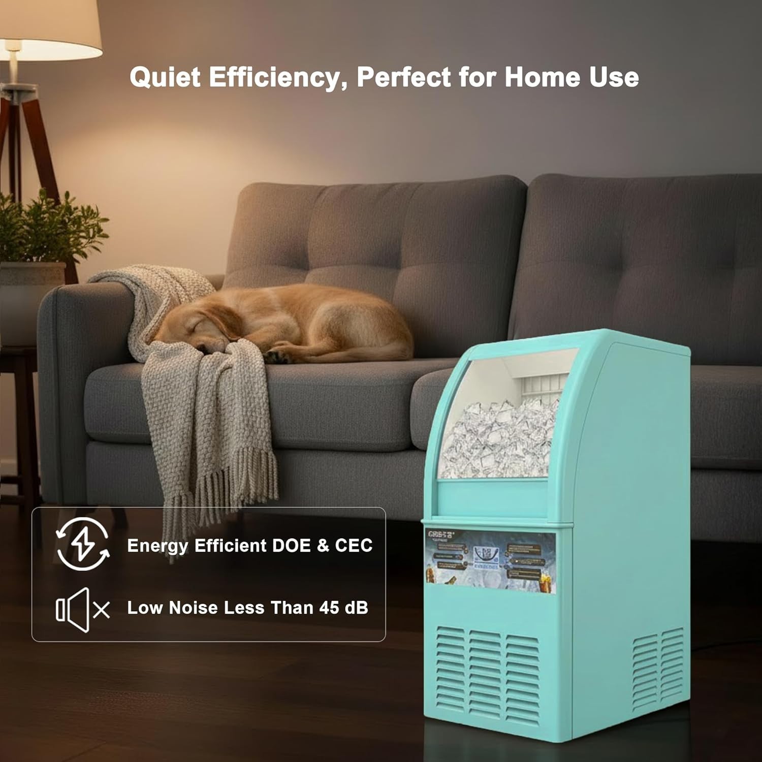 Commercial Ice Maker Machine, 100lbs/24H Ice Machine with 20lbs Storage Bin, ...