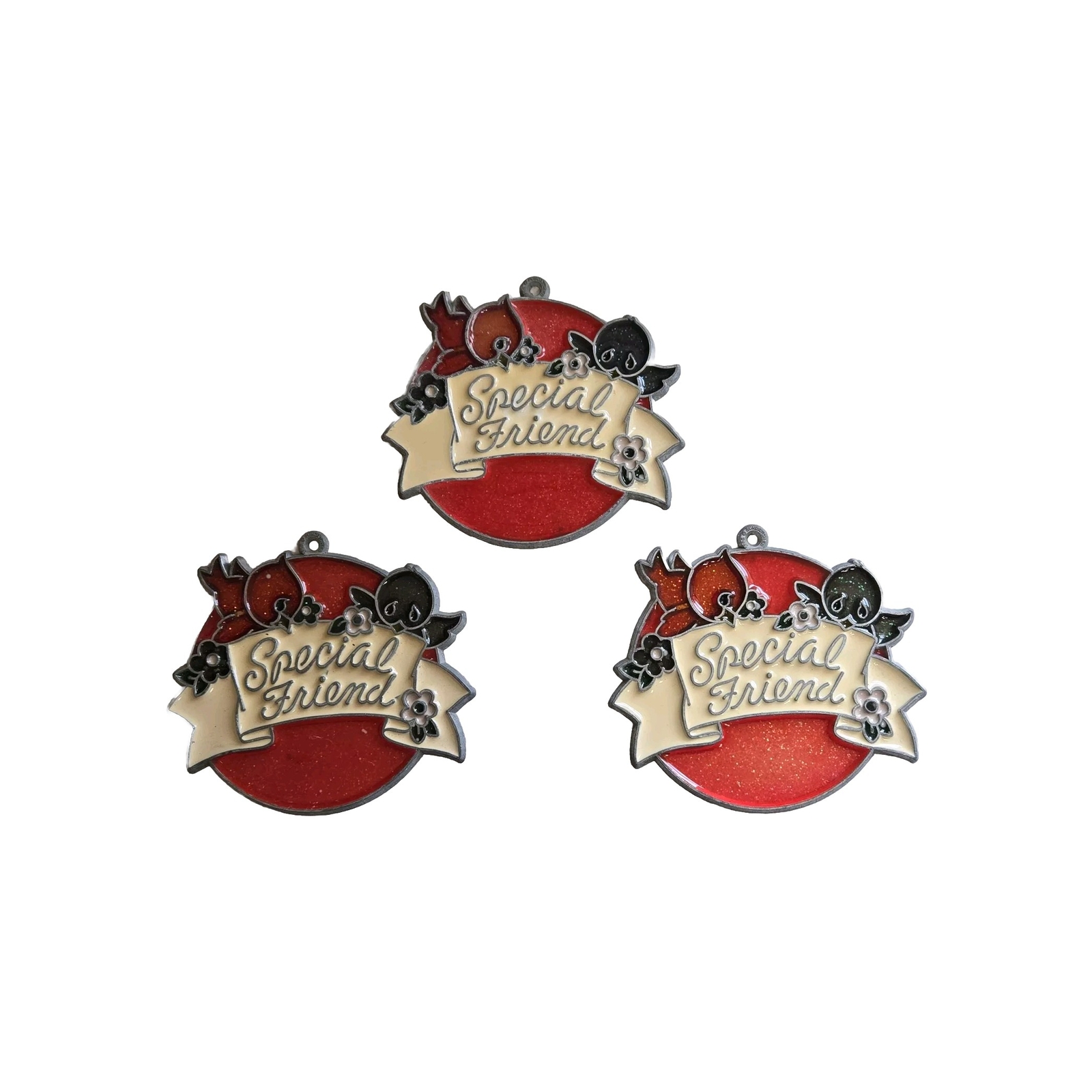 Suncatcher Special Friend Birds & Flowers Window Decoration Ornament Set Of 3
