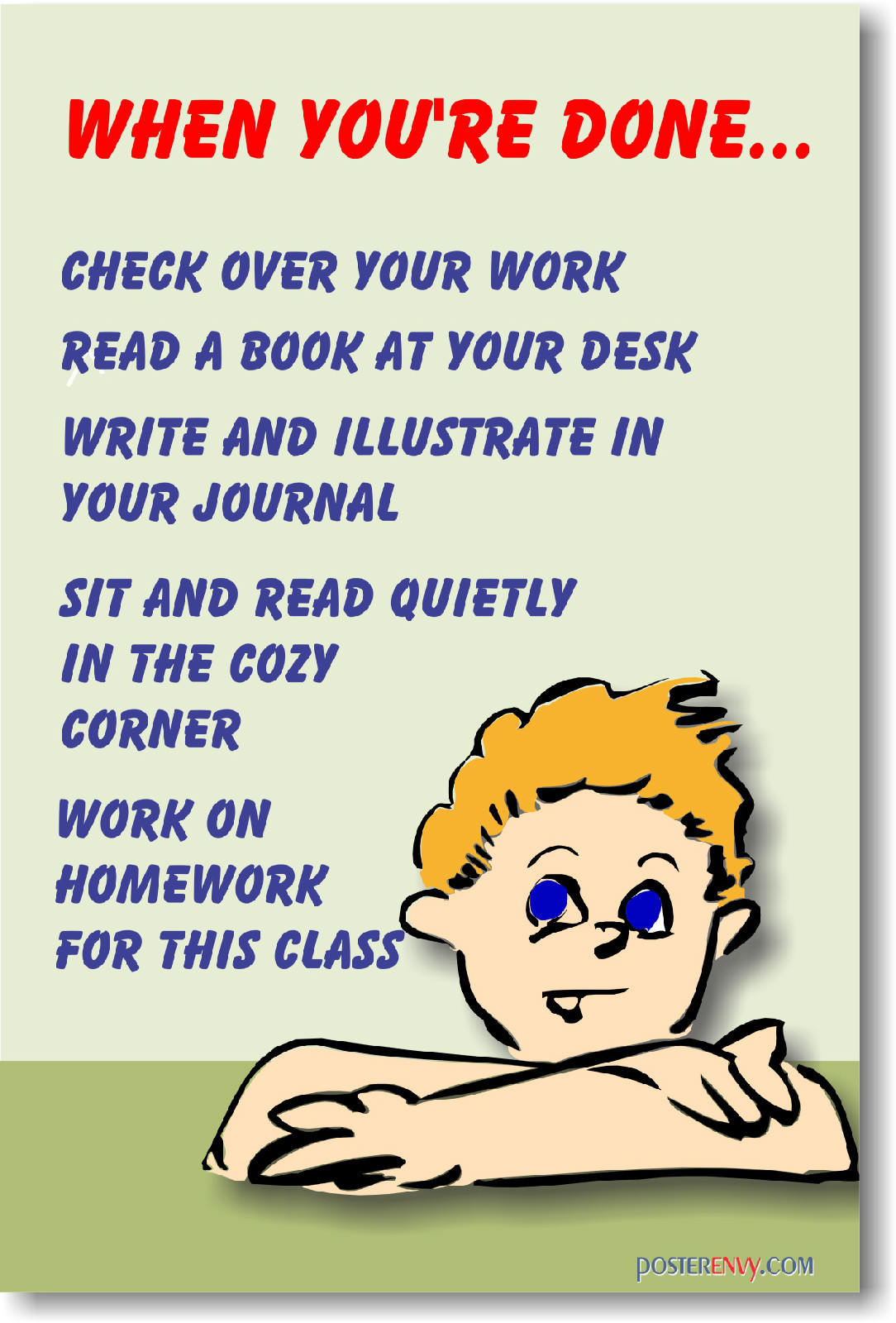 When You're Done Check Your Work - Test Tips - NEW Classroom POSTER