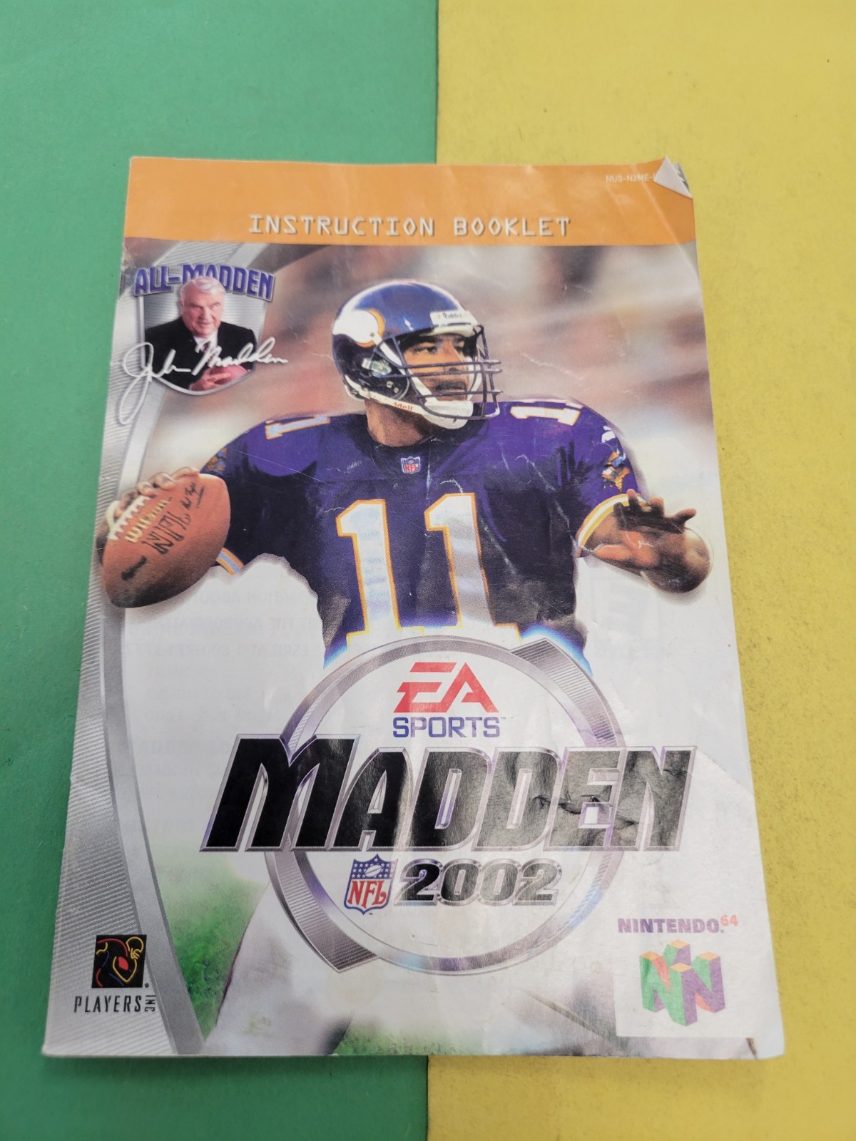 Madden NFL 2002 N64 Nintendo 64 Instruction Manual Only