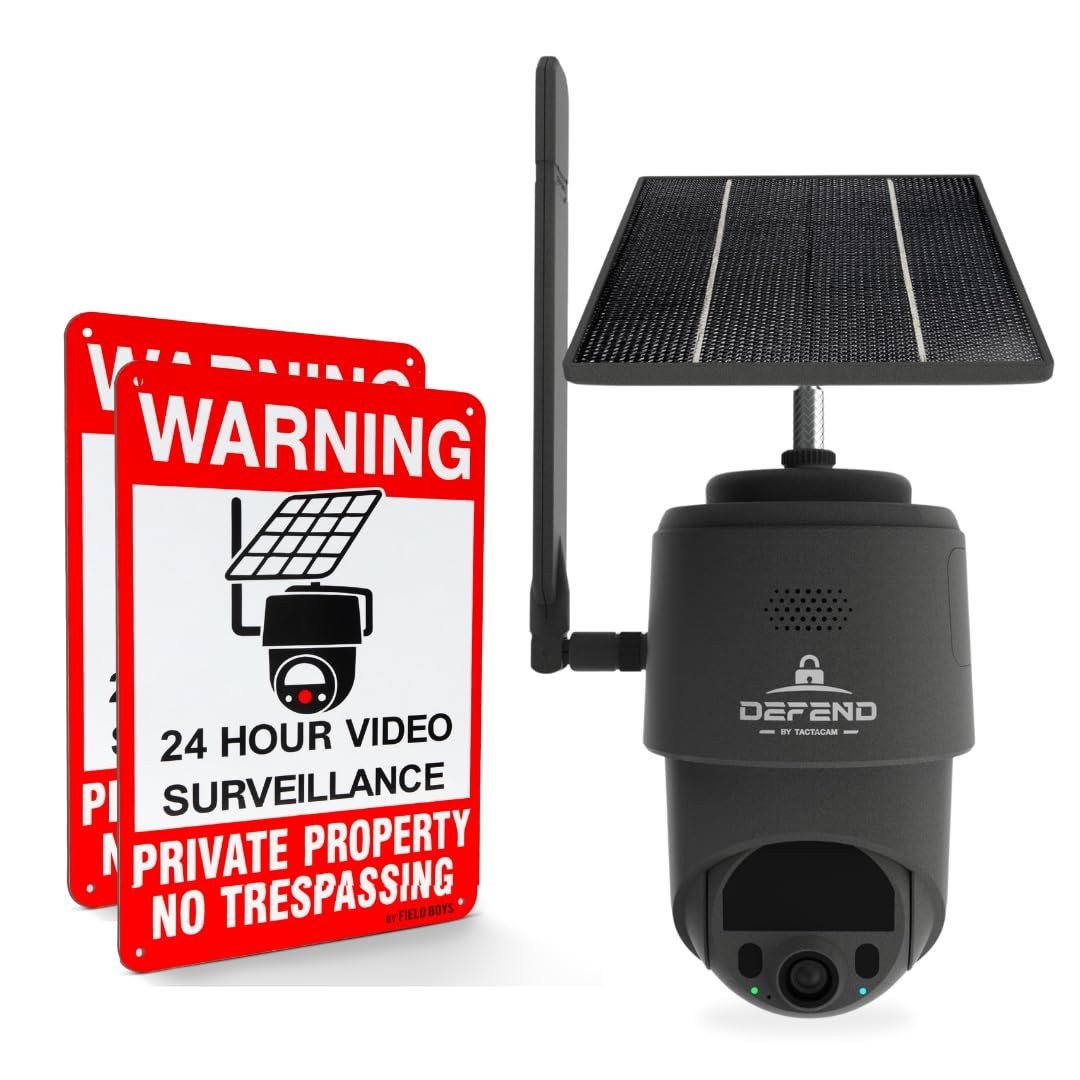 TACTACAM – Defend 360 Cellular Security Camera, 4K Photos, 1080p Video, Solar...