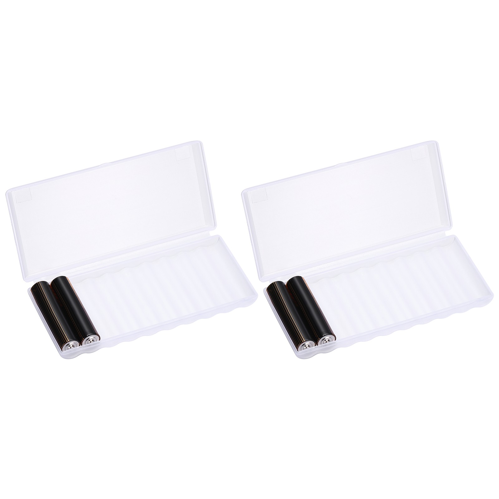 Battery Organizer Storage Box, 10 x AAA Batteries Clear Storage Case Holder 2Pcs