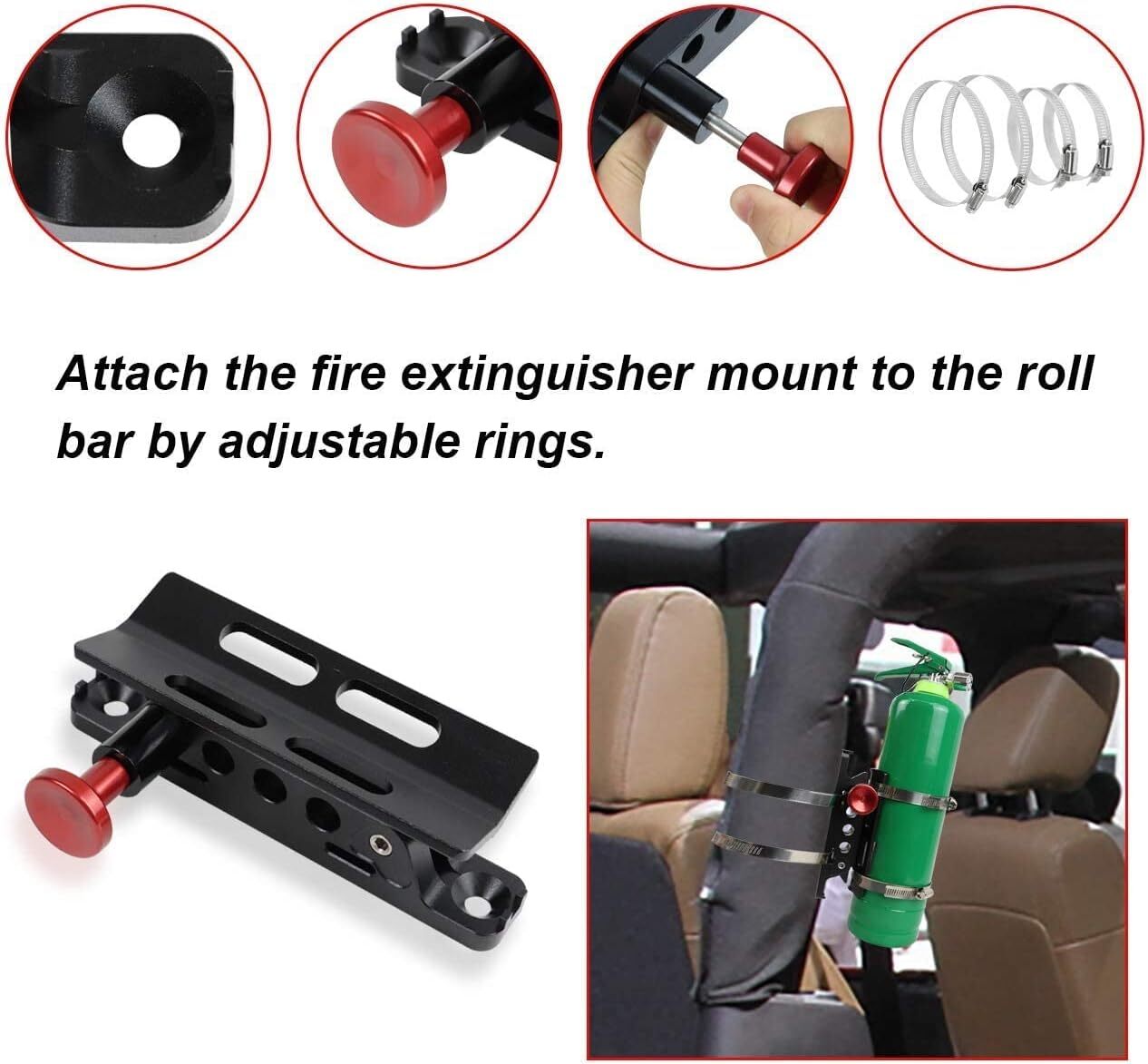 For Jeep JK UTV Car Roll Bar Fire Extinguisher Holder Mount Bracket Adjustable#