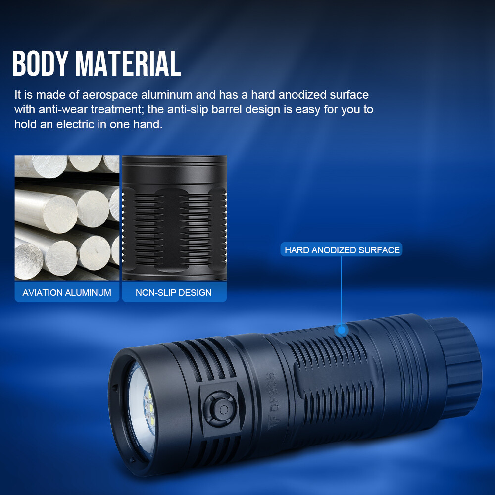 Trustfire 6500LM W/R/UV TypeC Rechargeable led Diving Light LED Scuba Flashlight