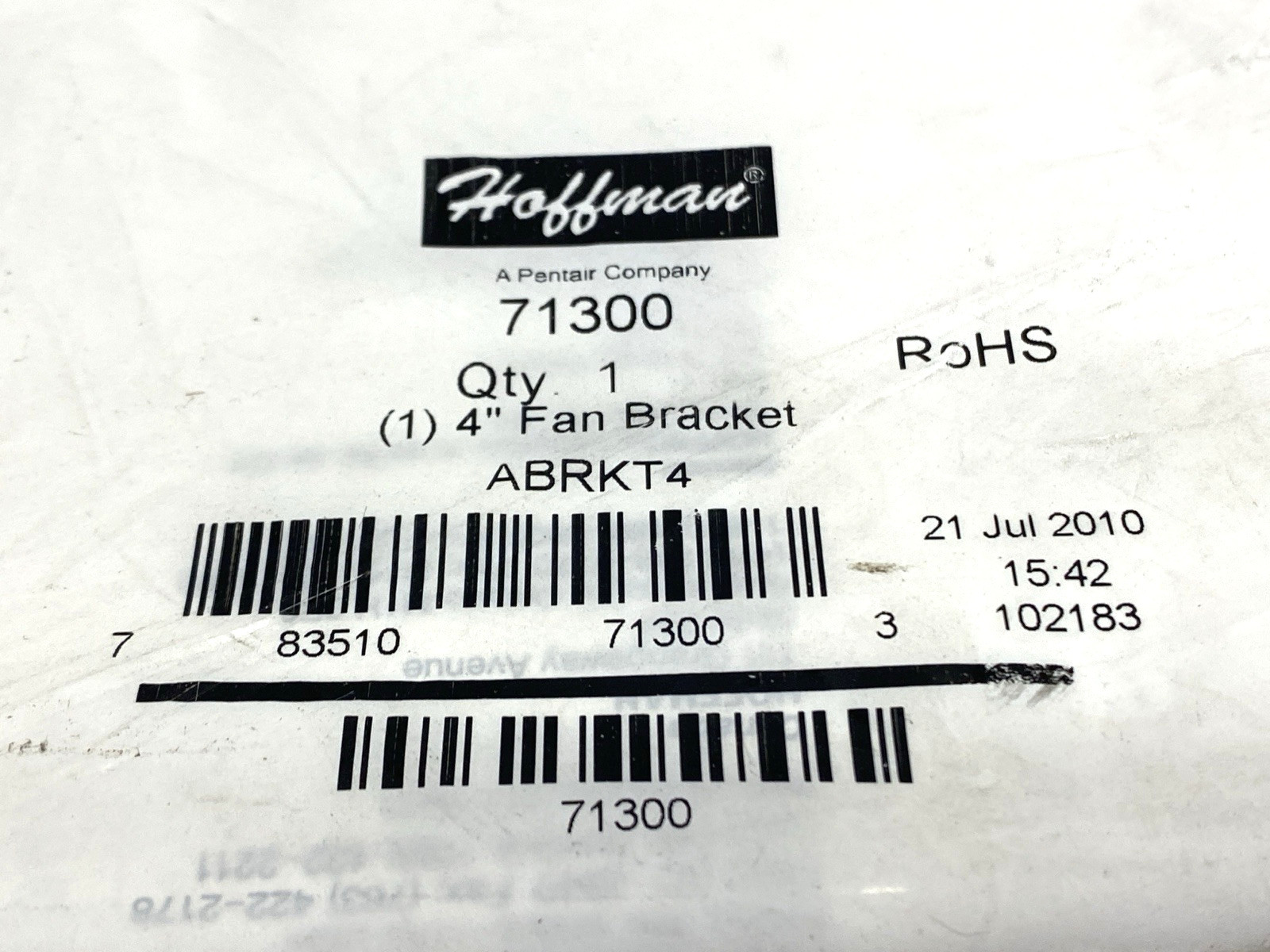 Hoffman ABRKT4 Fan Bracket 4" 71300
