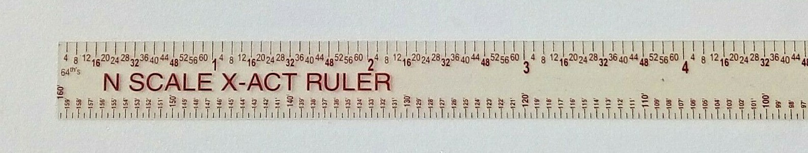 N Scale Clear Flexible Ruler   Sepia Legends  12" L x 1/2" W