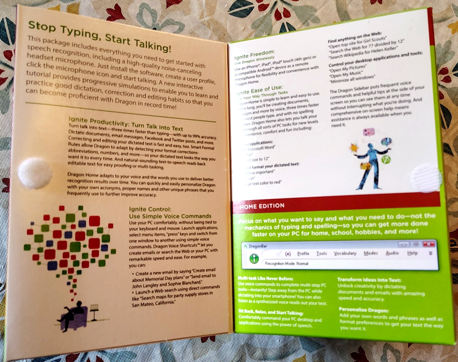 DRAGON Naturally Speaking Home Version 12 Speech Software Nuance NEW in Open Box