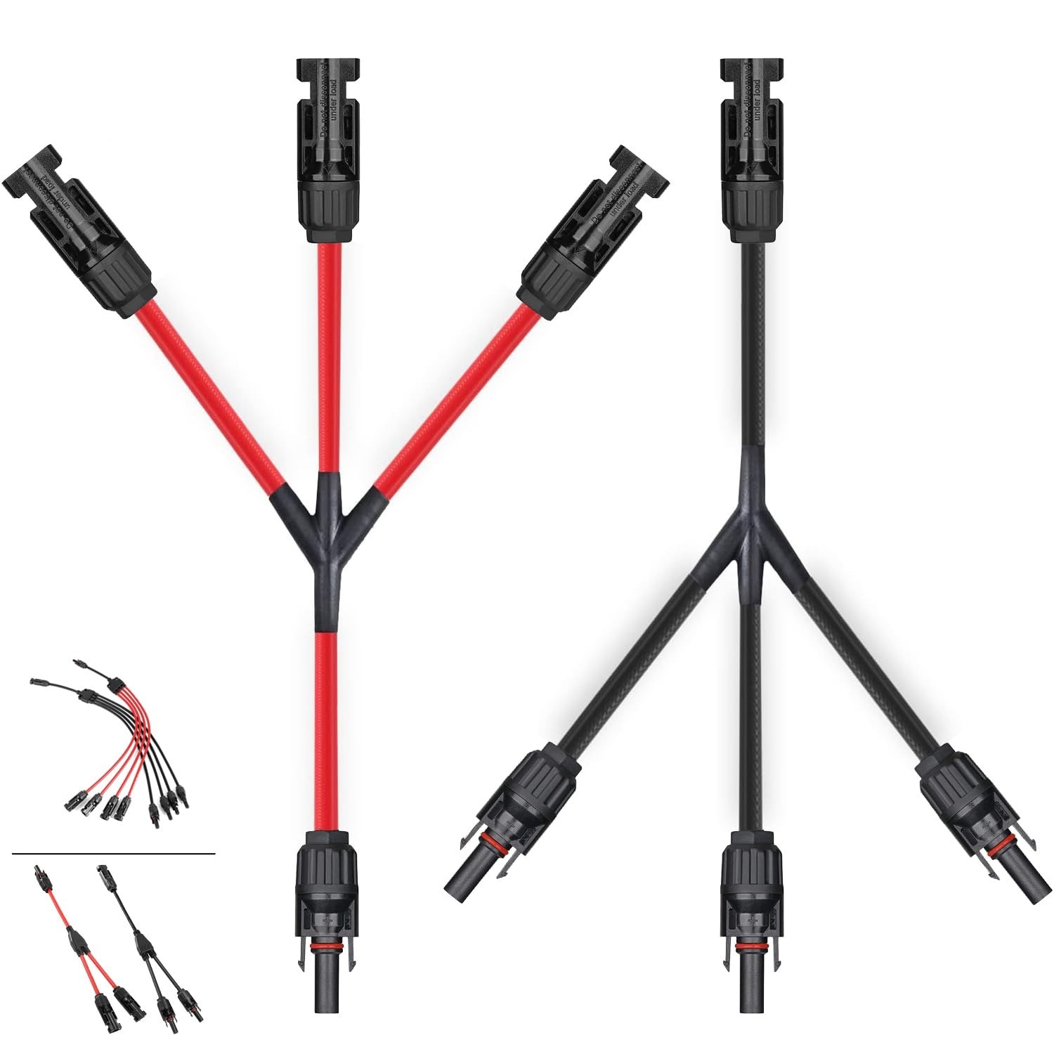 1 Pair Y Branch Solar Connector, Solar Connector Y Cables MMMF/FFFM for Photo...