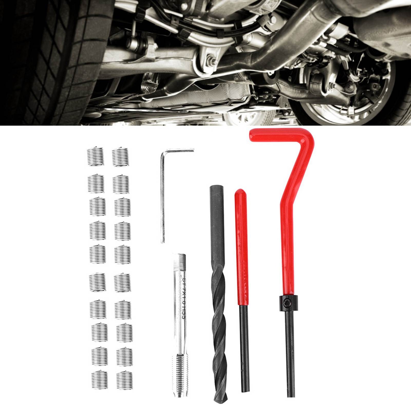 25Pcs Thread Repair Kit Twisted Drill Wrench Threaded Insert Tap Tool M7x1