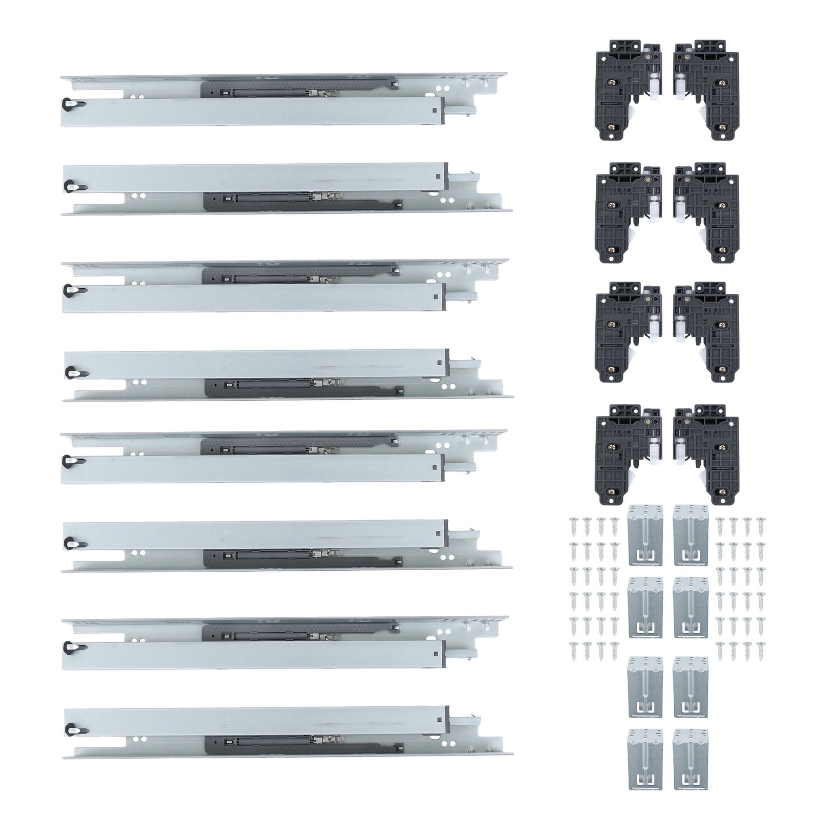 Soft Close Drawer Slides 4 Pairs, 18 Inch Drawer Slides Bottom Mount Hidden