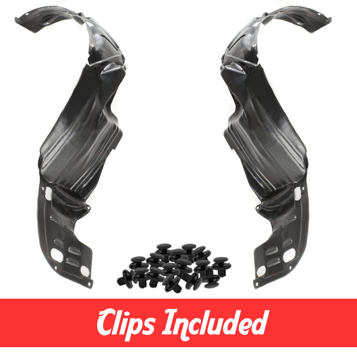 Front Fender Liner Set w/ Clips For 1998-2002 Honda Accord Sedan Coupe HO1249106