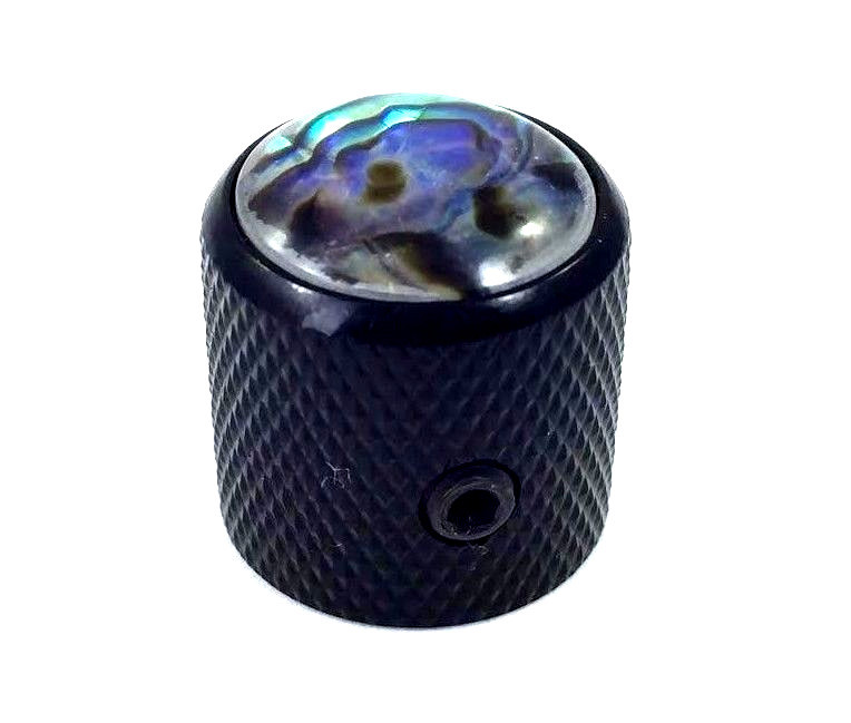(1) Black/Abalone Metal Dome Guitar/Bass Knob for 6mm Split Shaft K-MDAB-B