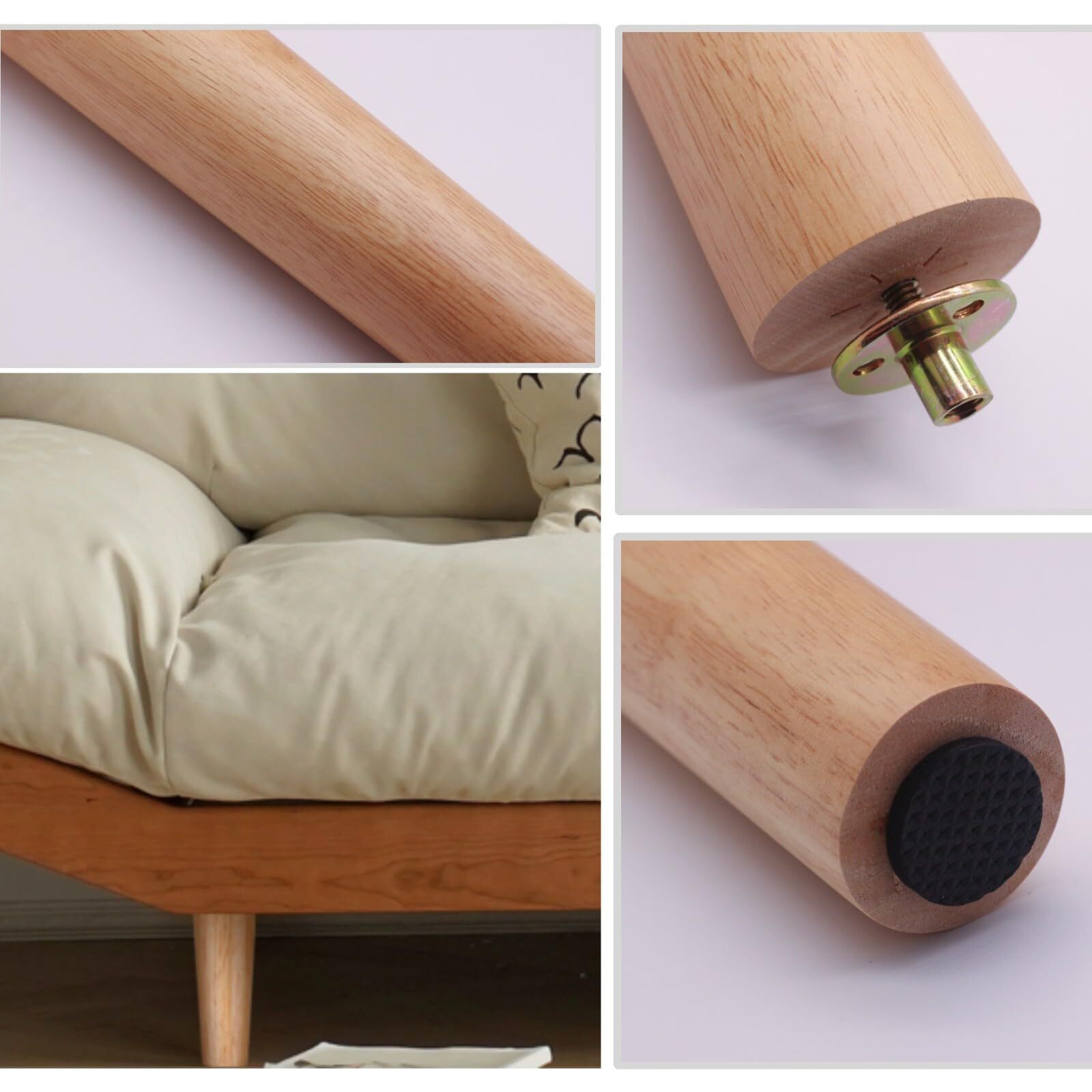 Round Solid Wood Replacement Sofa Couch Chair Ottoman Loveseat Coffee Table C...
