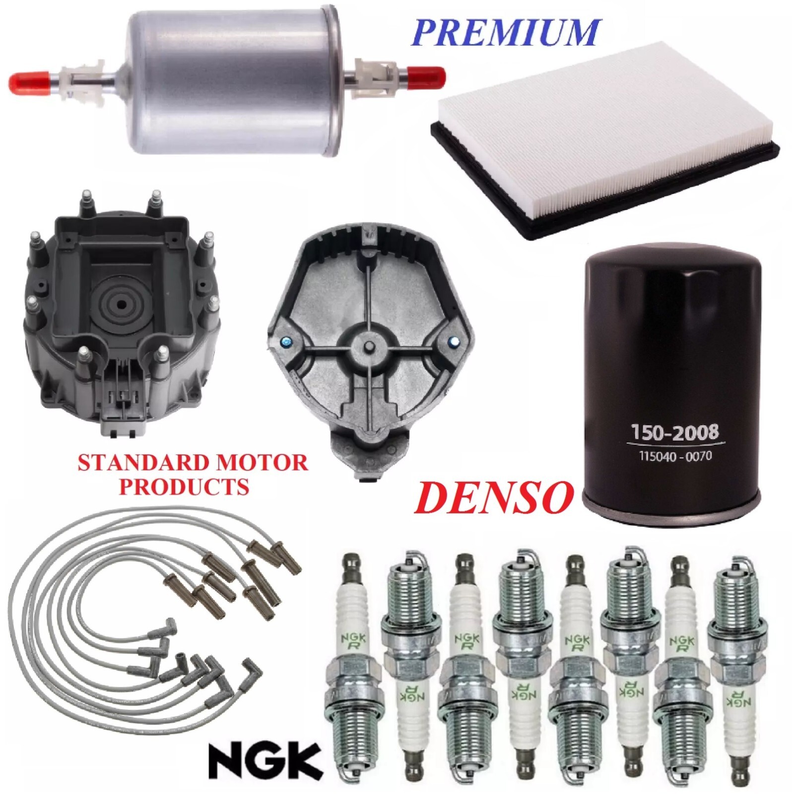 Tune Up Kit Filters Cap Wire Plugs For CADILLAC FLEETWOOD V8 4.9L 1991-1992