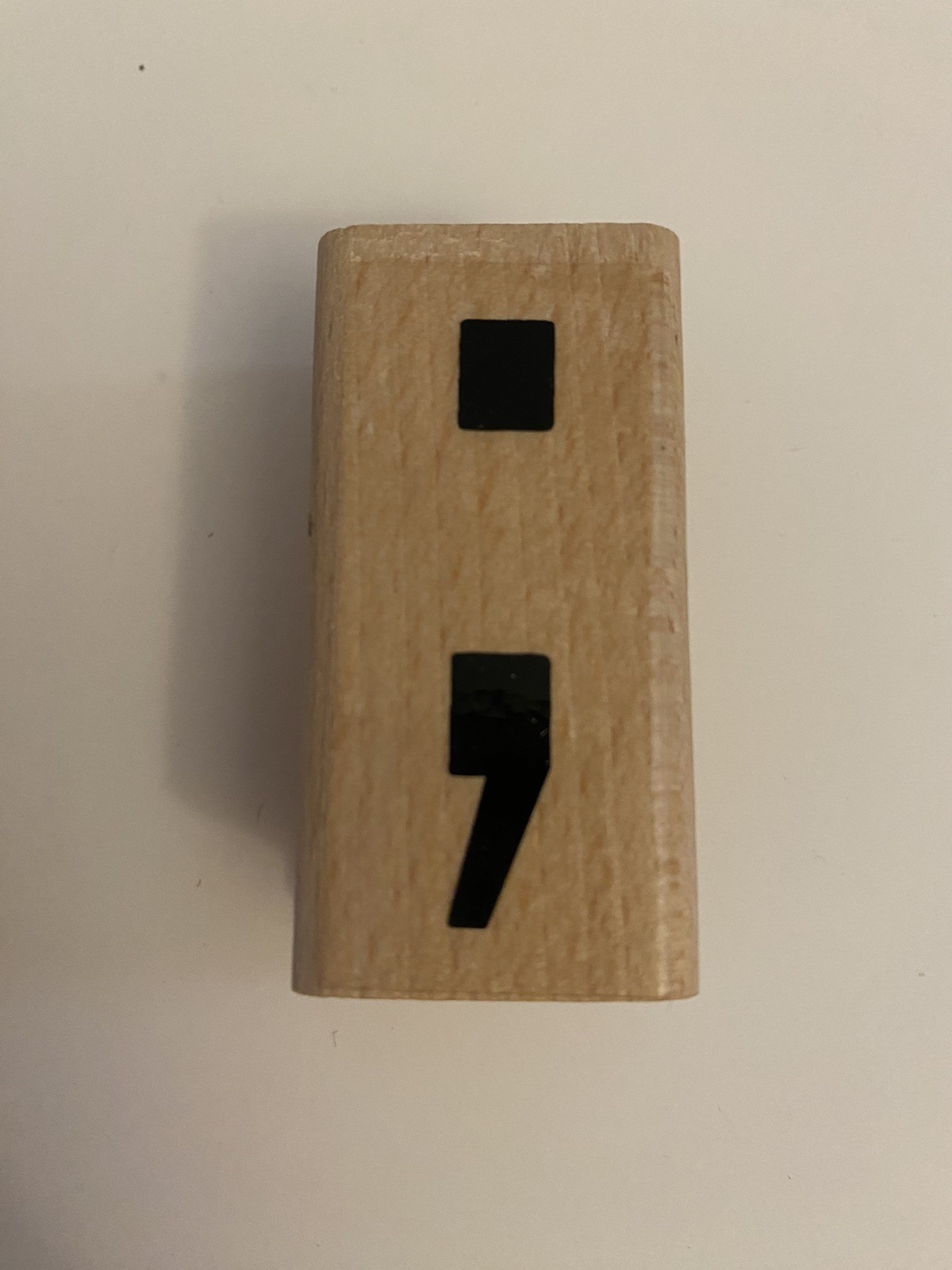 Semicolon ; Wood Mounted Rubber Stamp EUC RS55