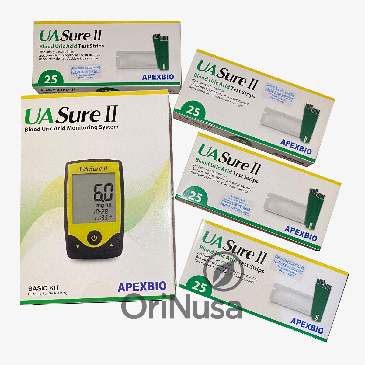 Home Uric Acid Test Kit - UaSure II Meter + 25–100 Strips | Gout Control