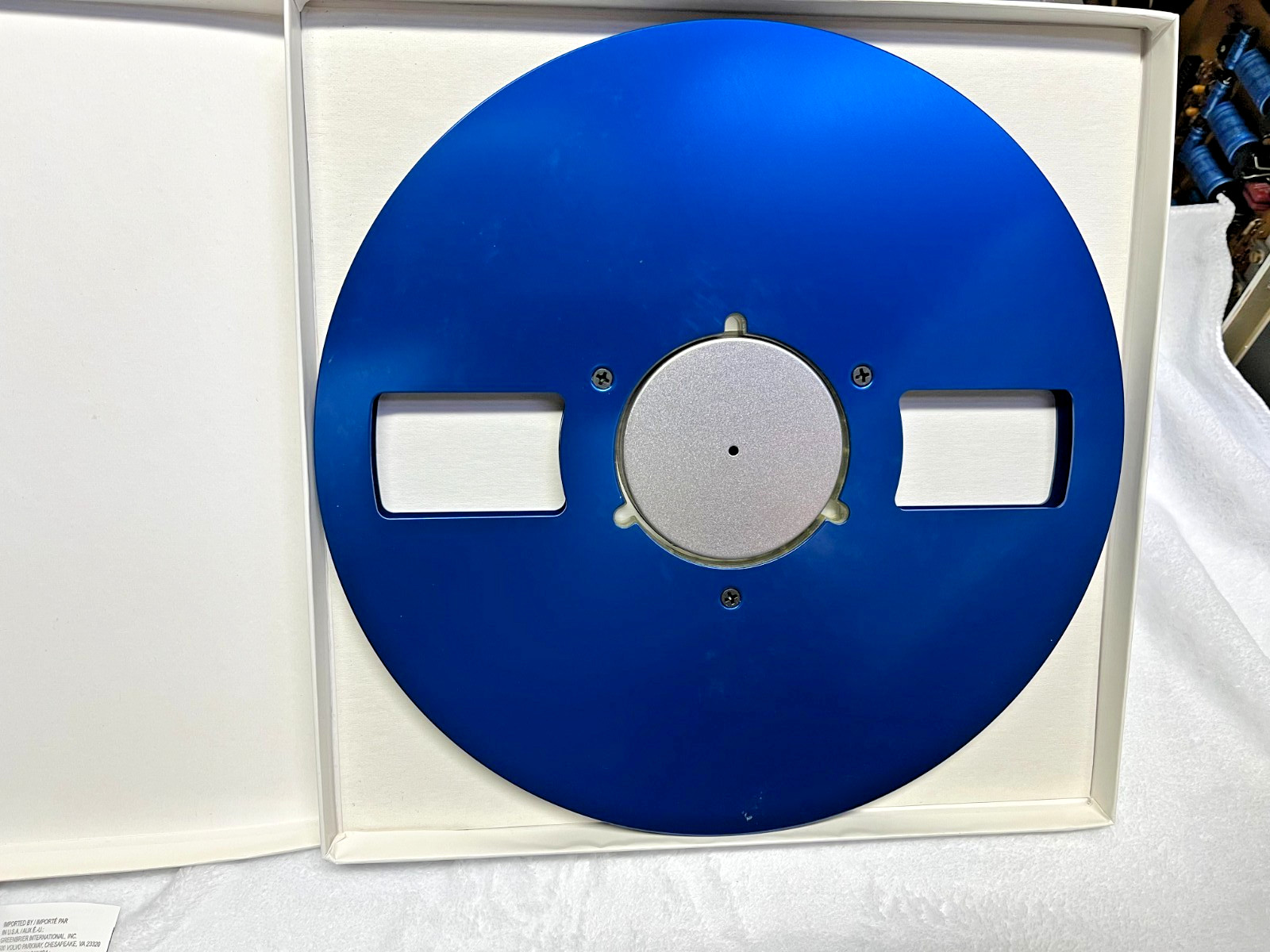 New MAXELL type 10.5" metal reel for 1/4" tape made in USA