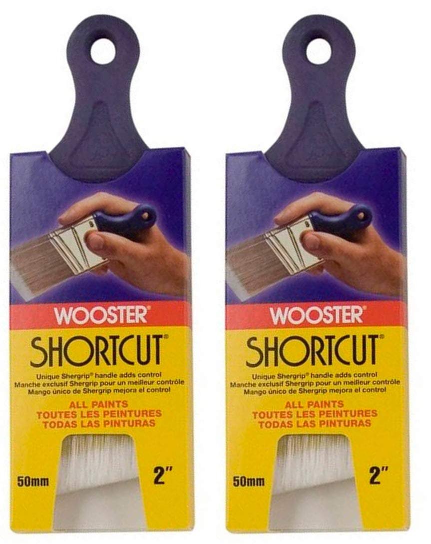 Wooster Brush Q3211-2 Shortcut Angle Sash Paintbrush, 2-Inch, White 2 Pack