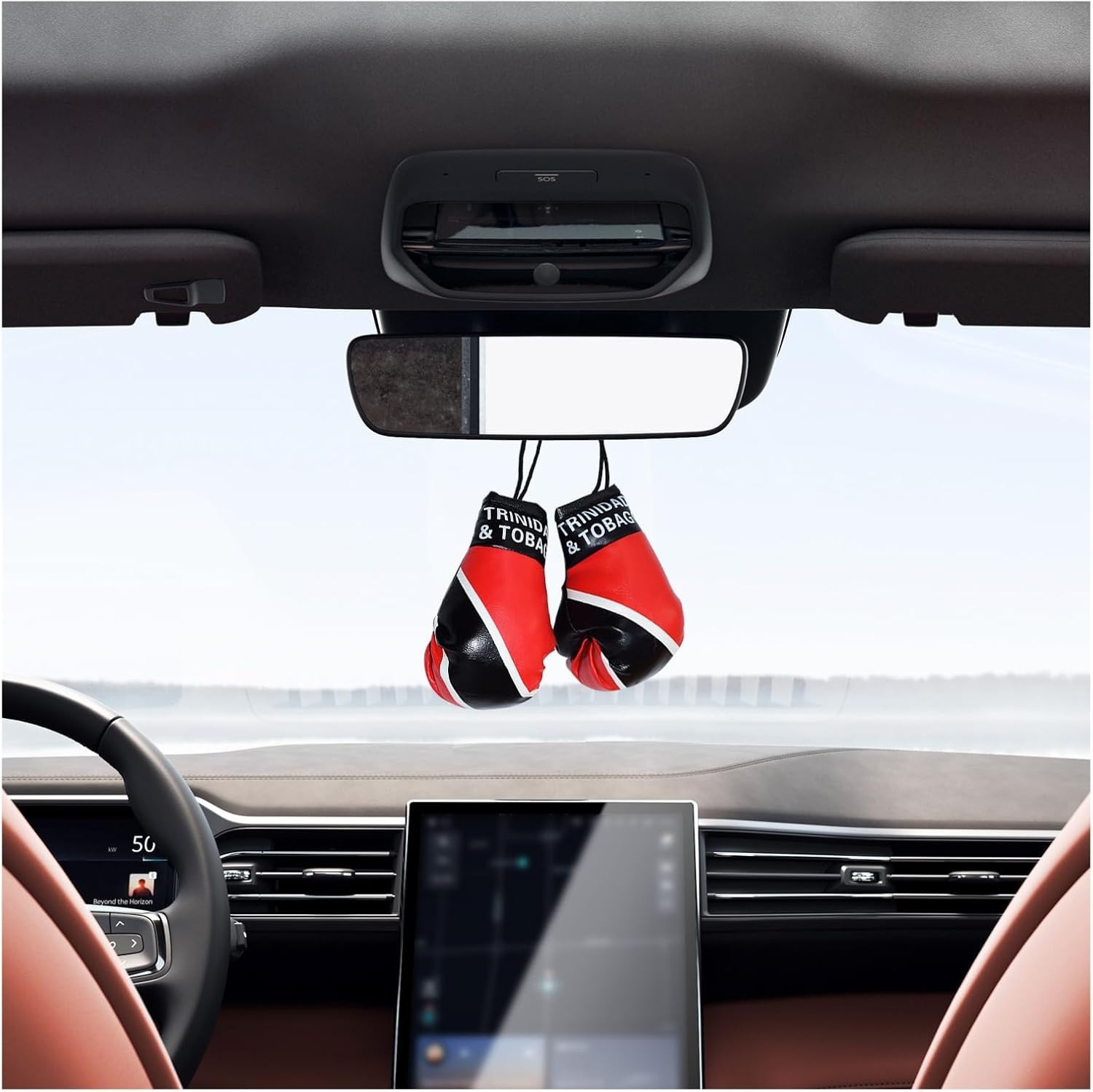1 Pair Mini Boxing Gloves for Car Mirror, Miniature Punching Gloves Christmas...