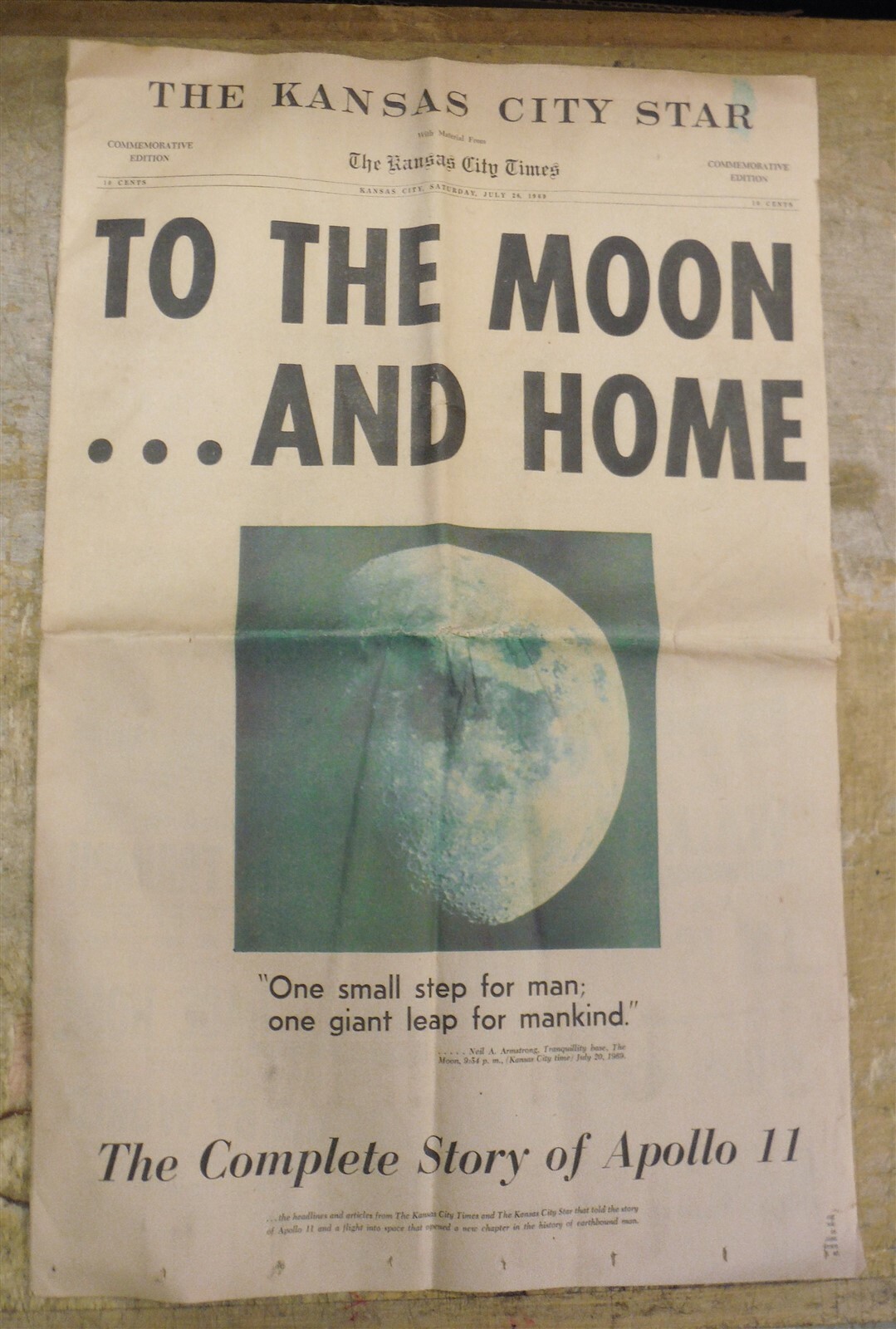 The Kasas City Star July 26, 1969 Newspaper Apollo 11 To The Moon...and Home bw5