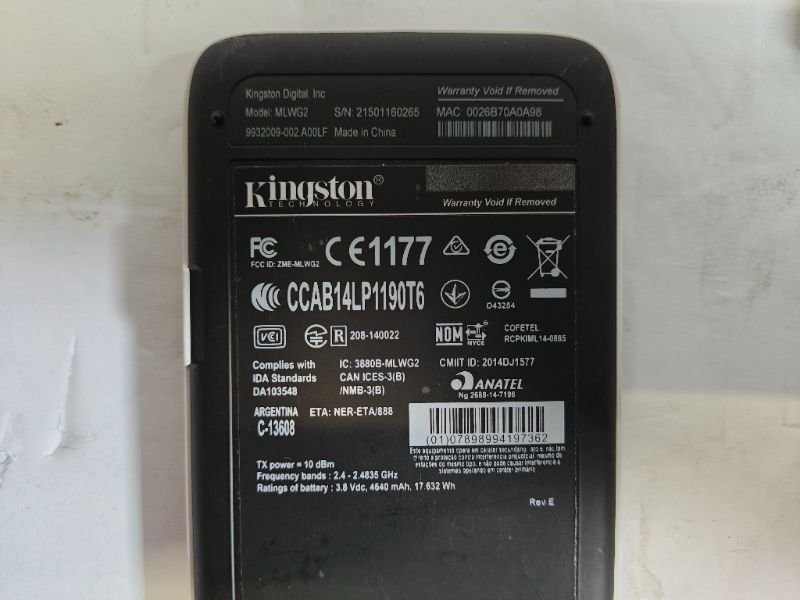 Kingston MobileLite Wireless G2 SD Card Reader WiFi Media Hub