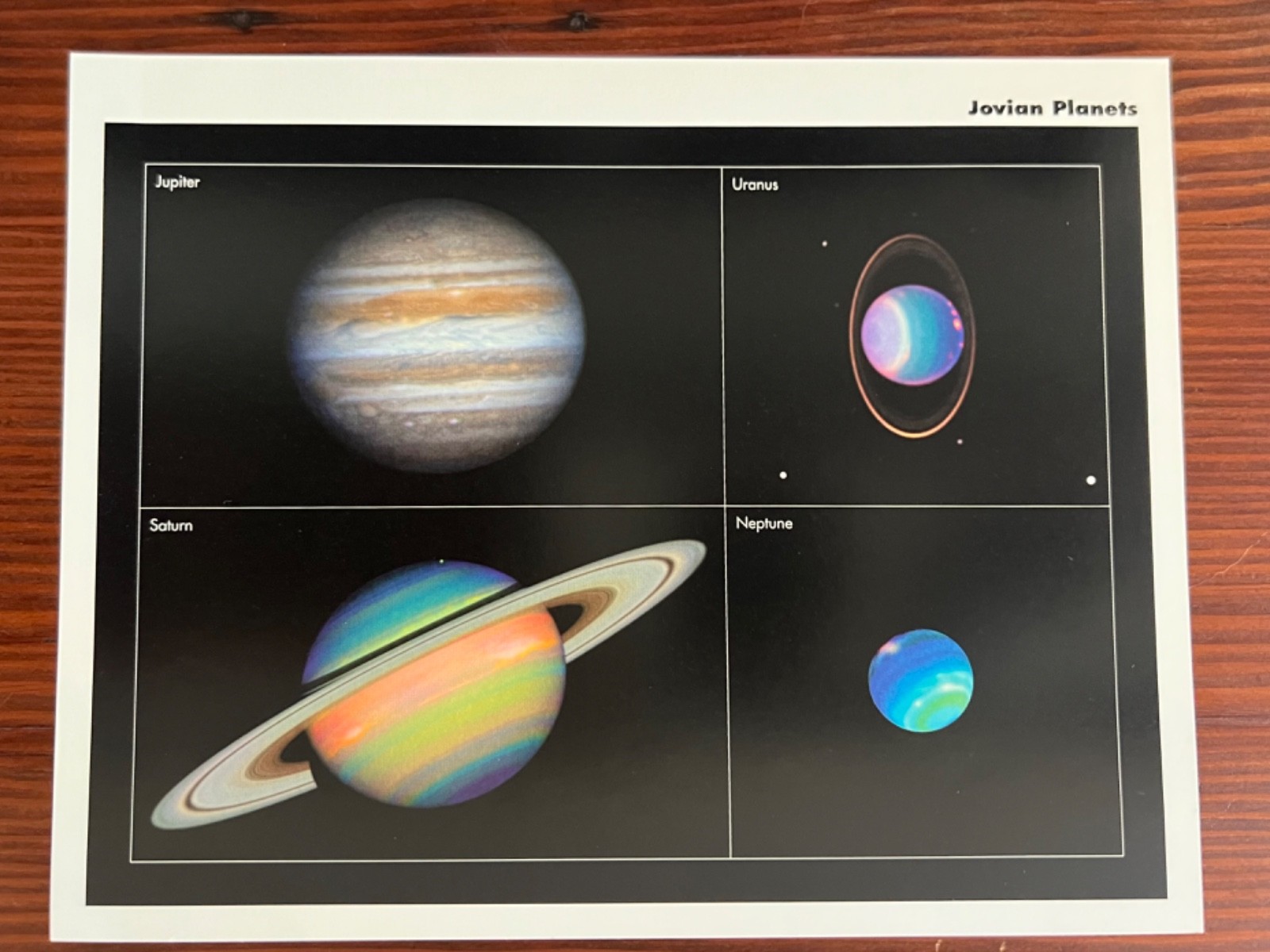 NASA Hubble Lithograph Jovian Planets, 1998, 8 x 10