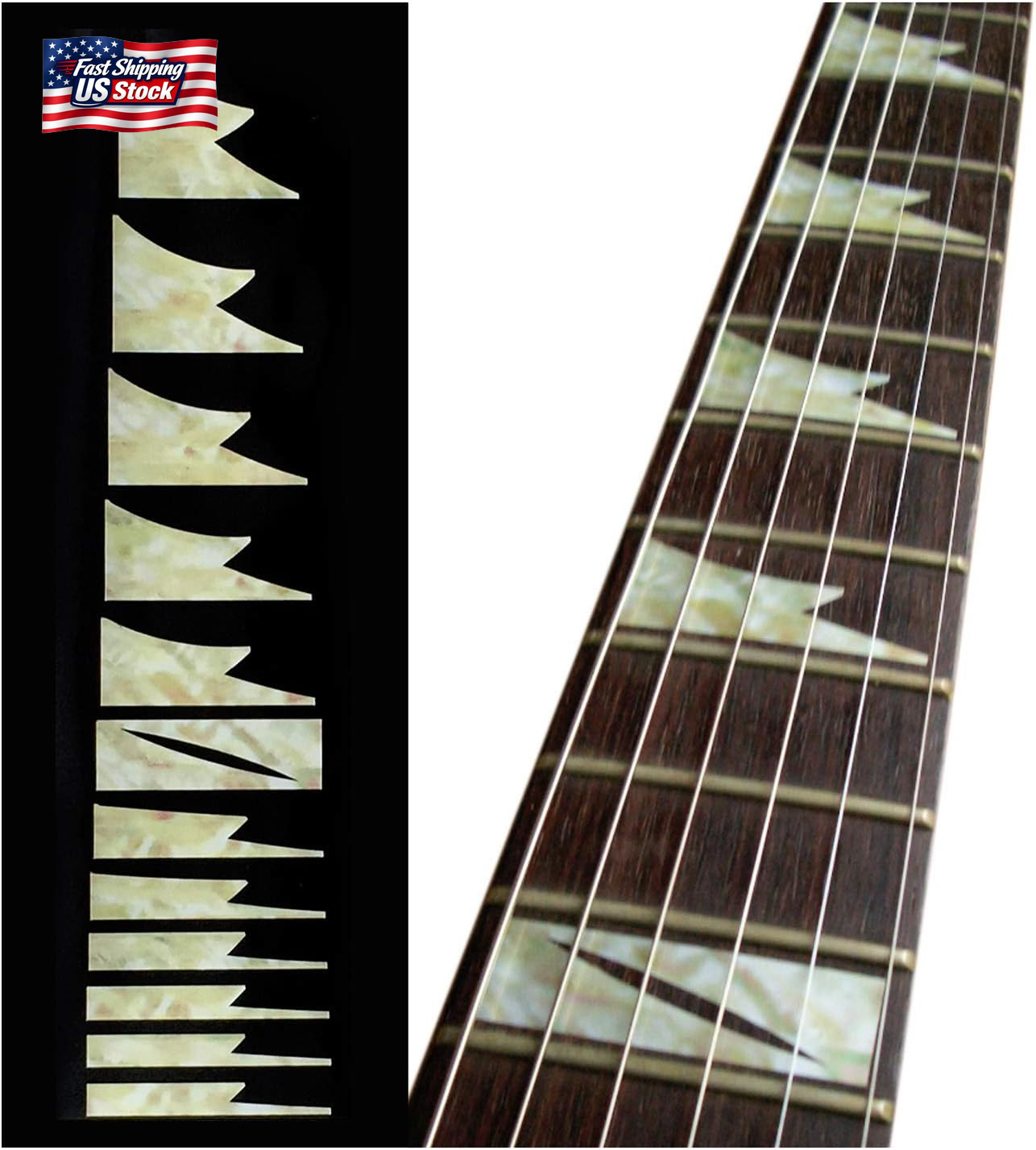 Jockomo Shark Tooth/Aged White Pearl Guitar Inlay Sticker