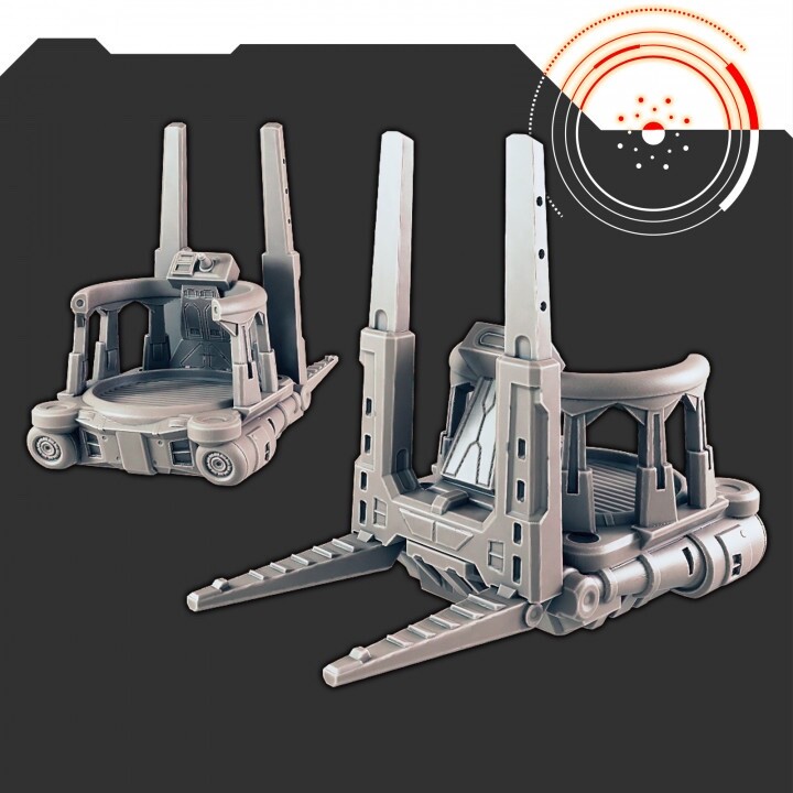Sci-Fi Grav Loader 32mm Tabletop Terrain Miniature Set, Fiction, Space