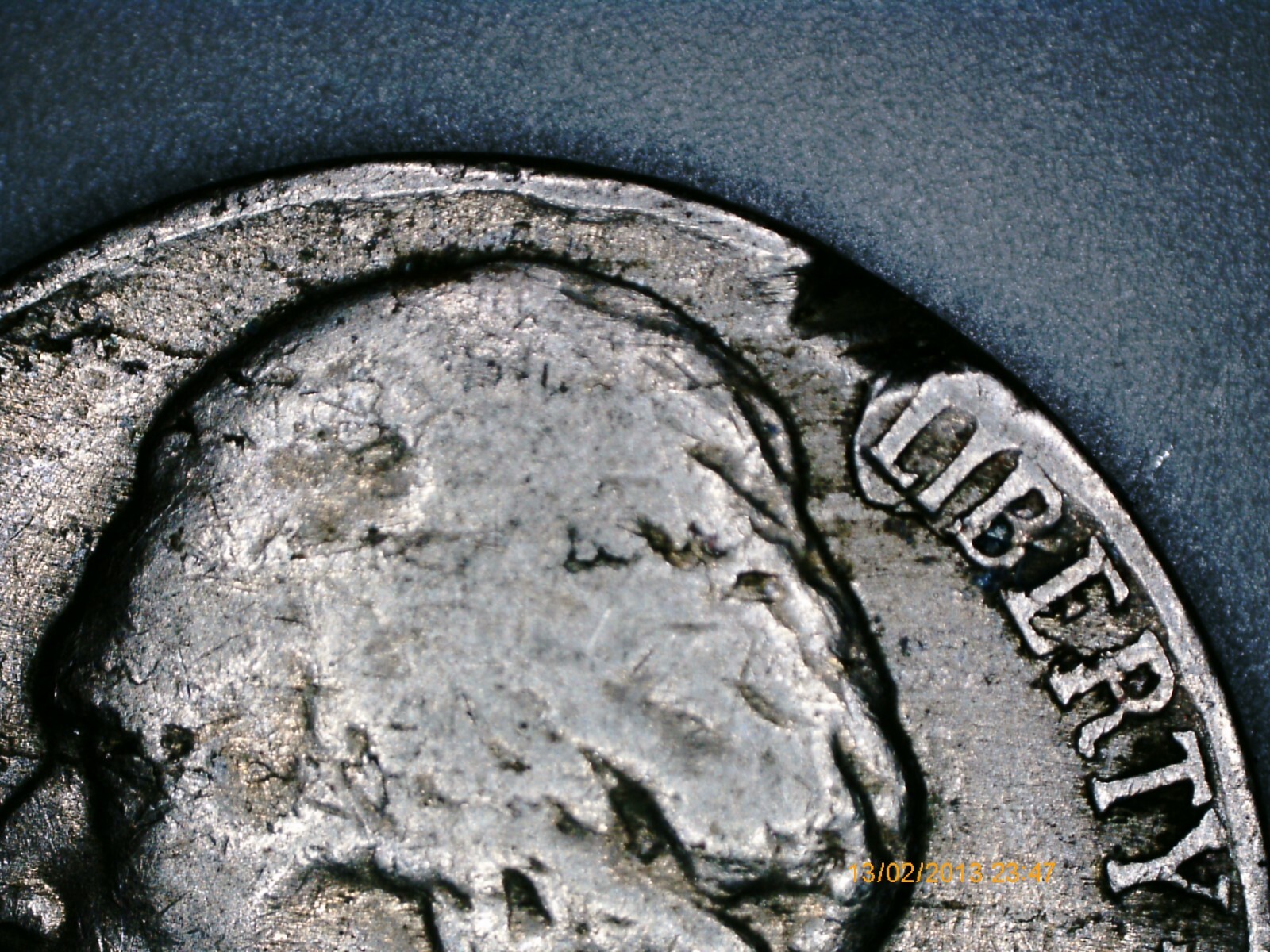 1940 p jefferson nickel rim error