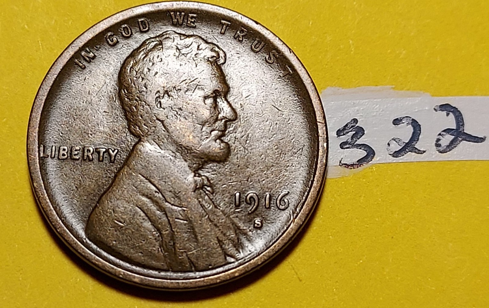 1916-S Lincoln Wheat Cent Fine #322