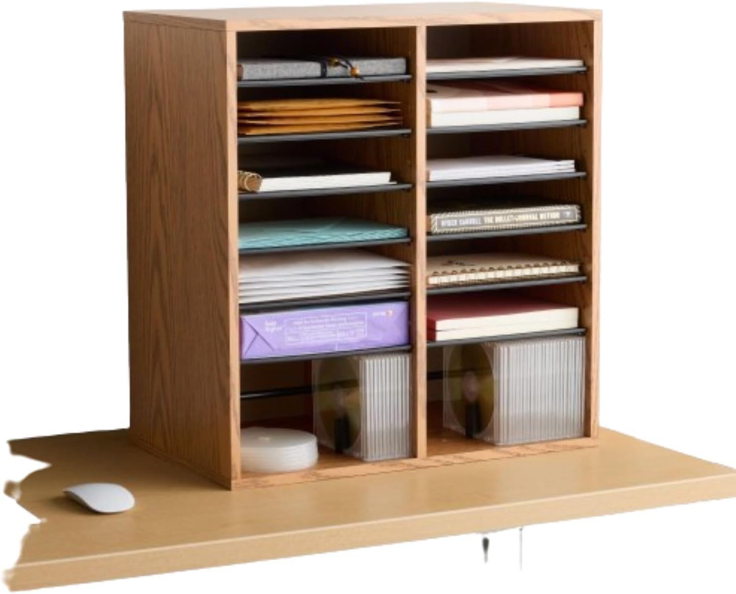 Literature Organizer 12 Compartments Office & Classroom Mailbox W/ Adjustable