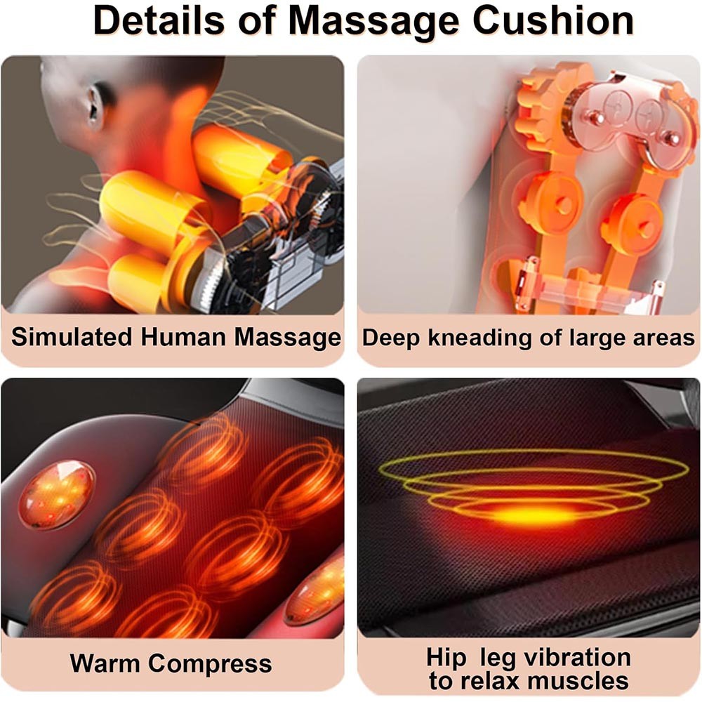  3D Kneading Full Body Massage Mat With Heating And Vibration Function