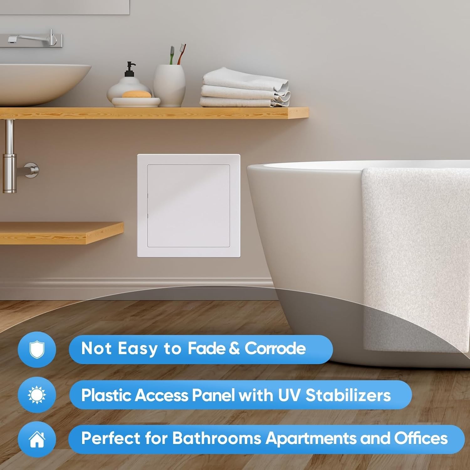 Seamless 14x14 Inch Drywall Access Panel with Discreet Notches - DIY Friendly