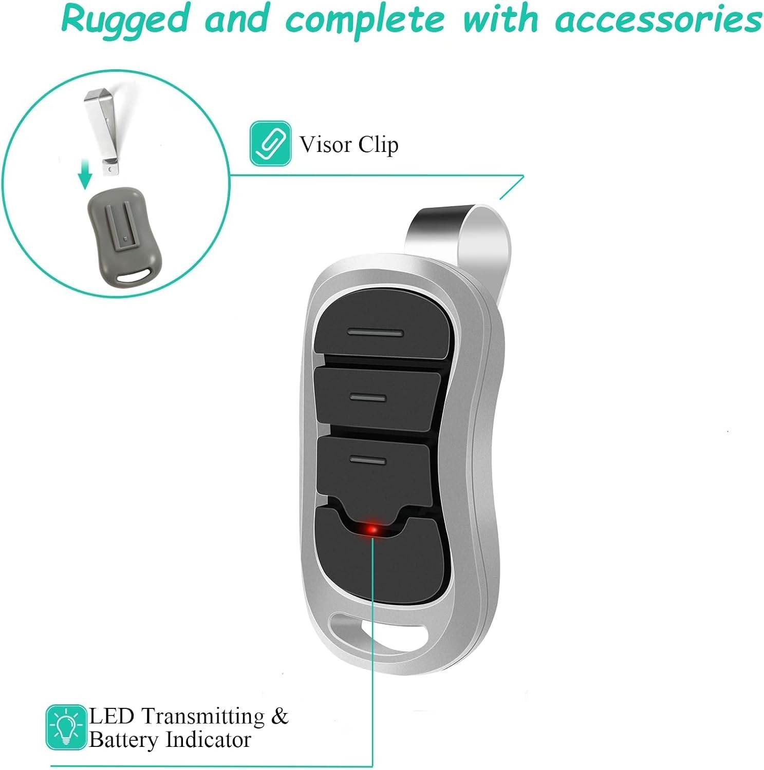 2-Pack Genie Replacement Garage Door Opener Remote - Lightweight & Easy Control