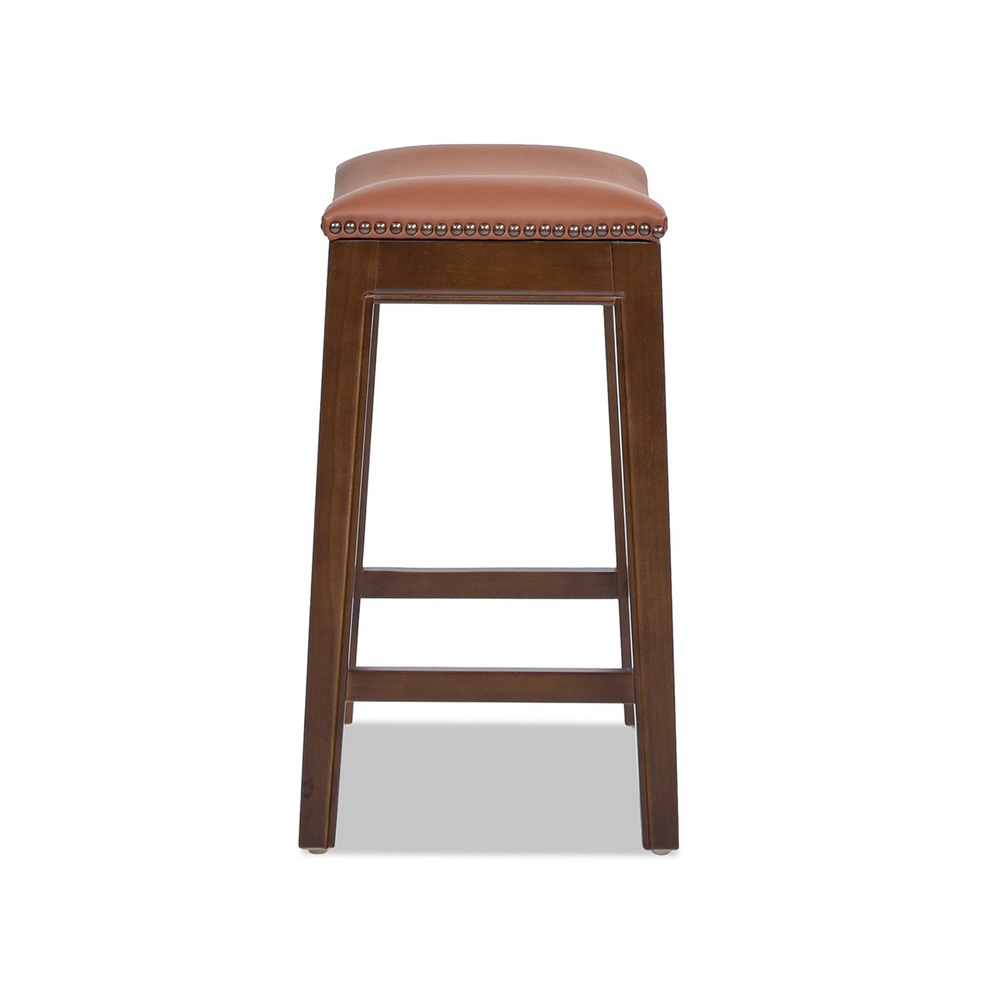 Barlow 24.5" Top Grain Leather Backless Saddle Counter Stool