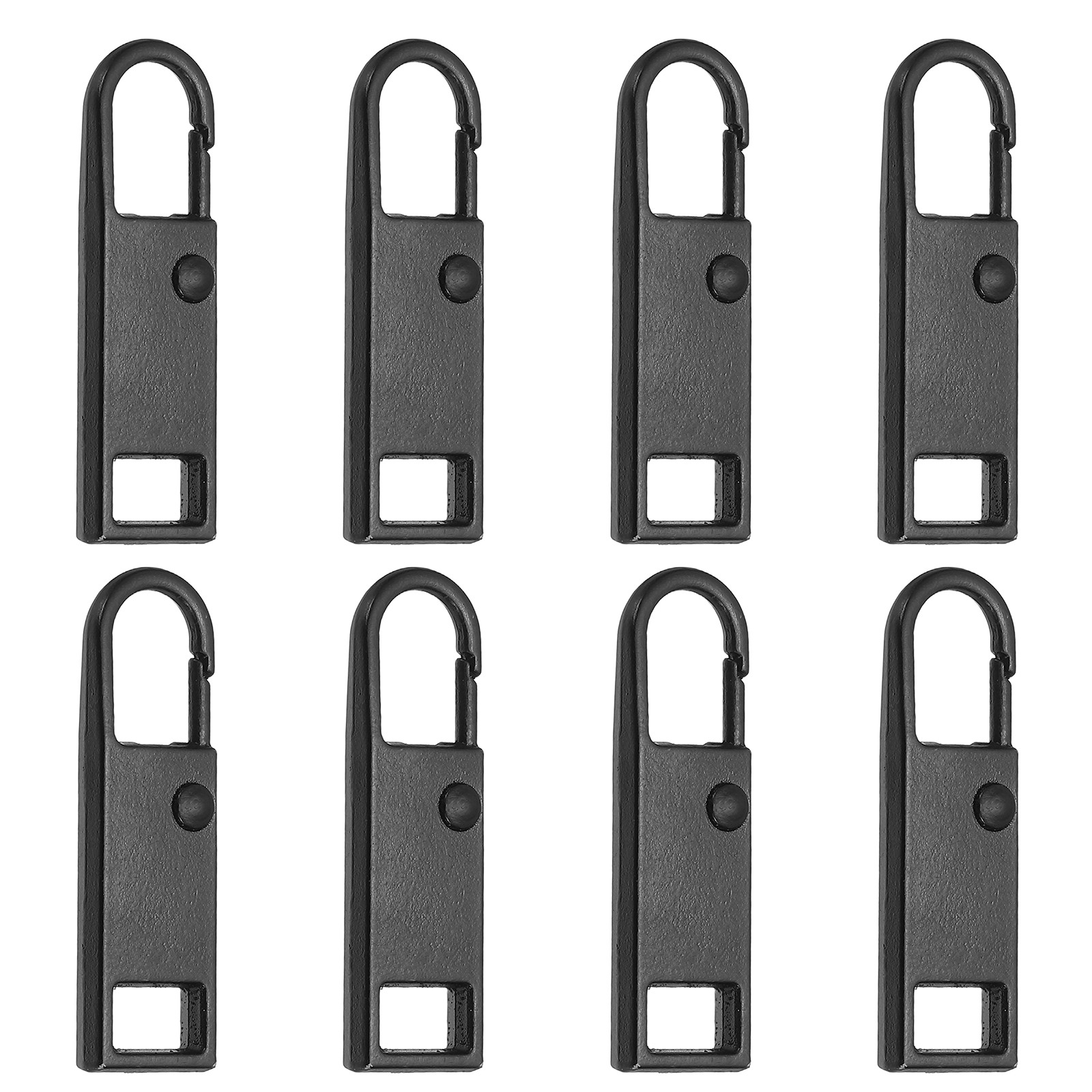 8Pcs Metal Zipper Pull Replacement for Luggage, Black Medium