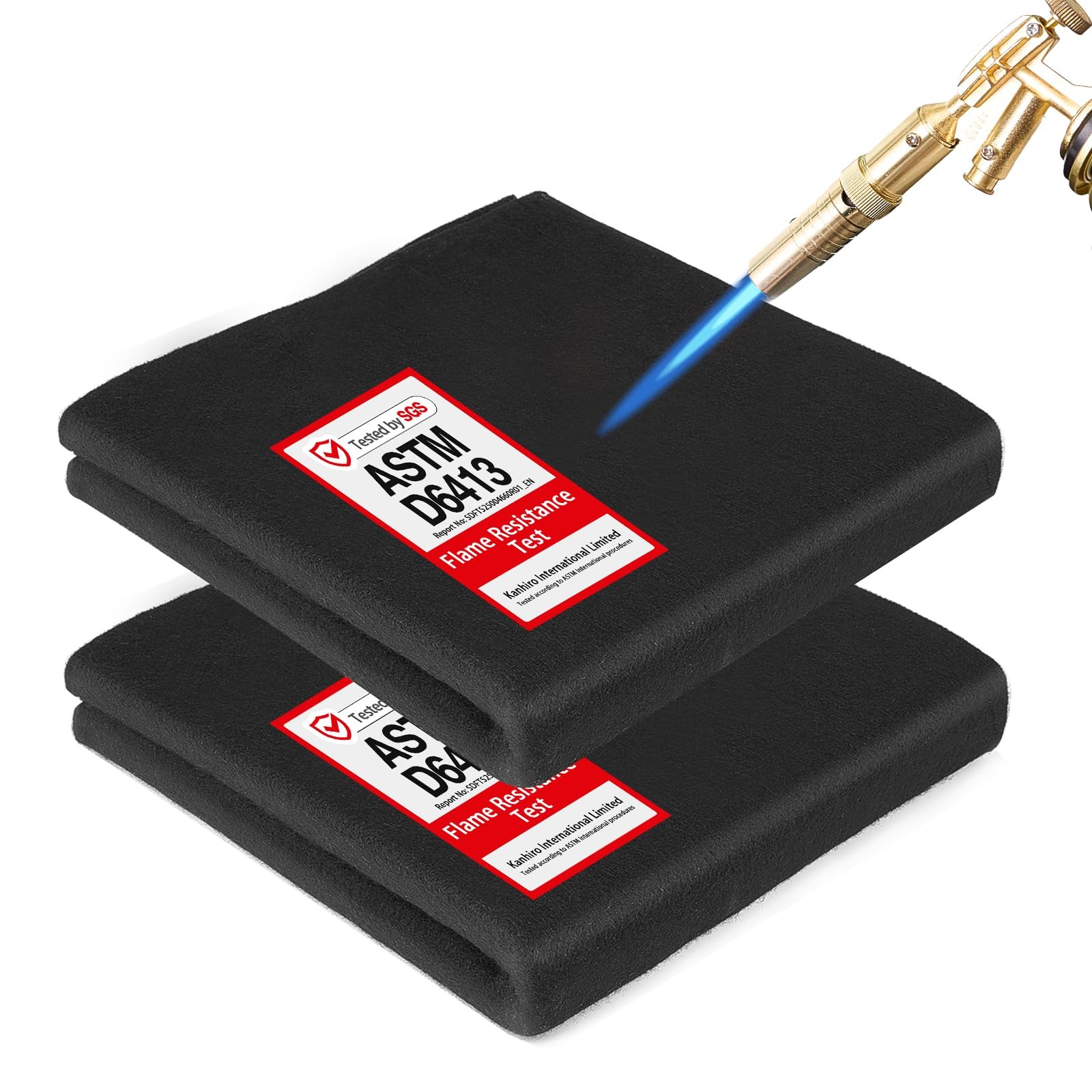 Fireproof Welding Blanket 12x12 Inch 2 Pack, 10mm Thick Heat Resistant Solder...