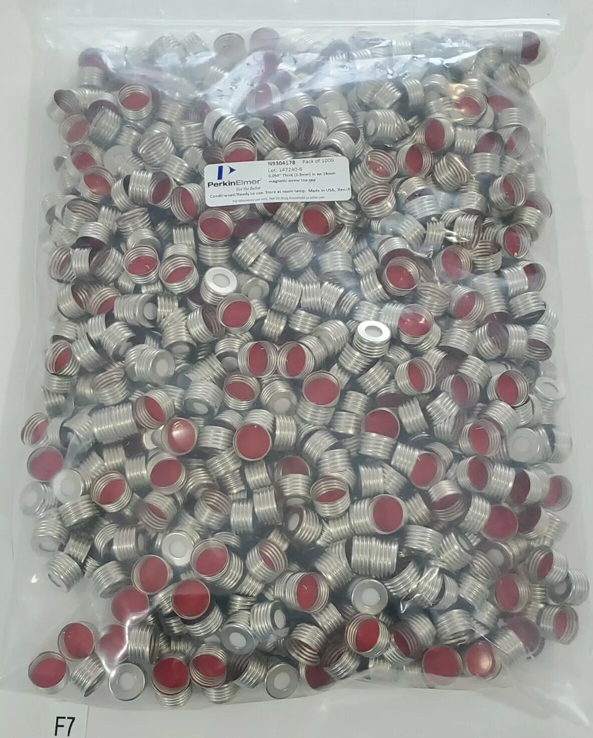 *NEW* LOT OF 1000 Perkin Elmer N9304178 0.050" Thick (1.3mm) 18mm Magnetic Cap