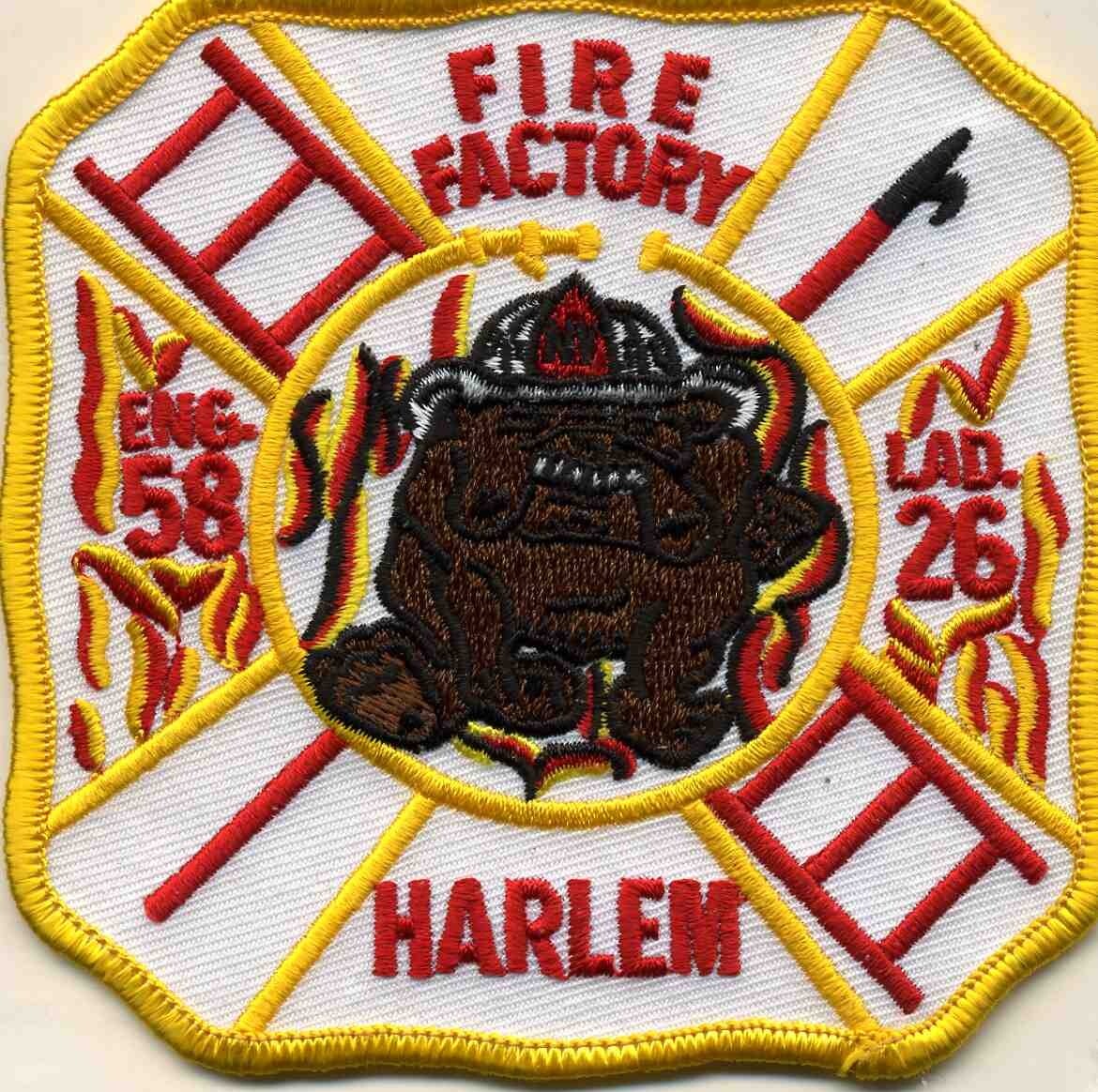 New York City - Engine - 58 / L-26 "Fire Factory - Harlem" (4" x 4") fire patch