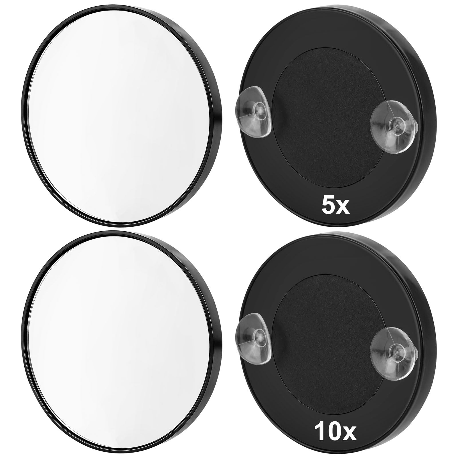4 PCS 5X/10X Magnifying Travel Makeup Mirror With Suction Cup 3.5 Inch