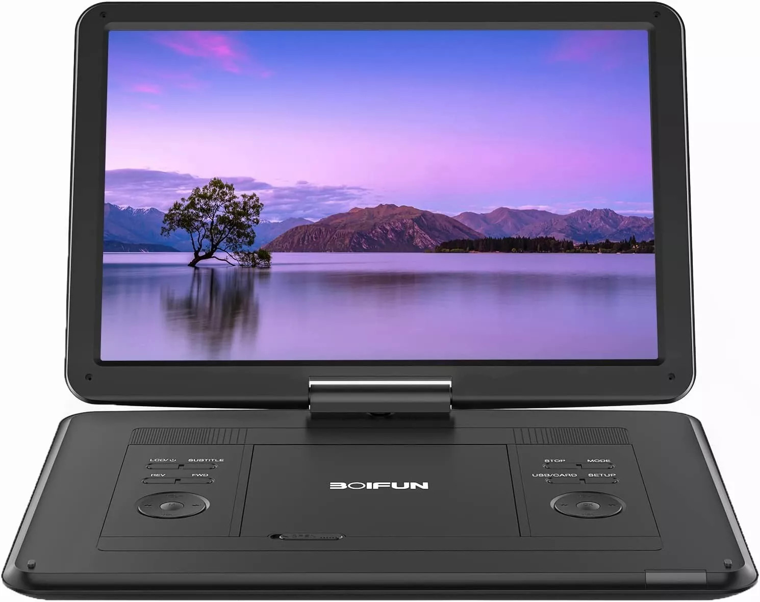 Boifun 17.5" Portable DVD Player Swivel Screen Region Free Remote Control Black