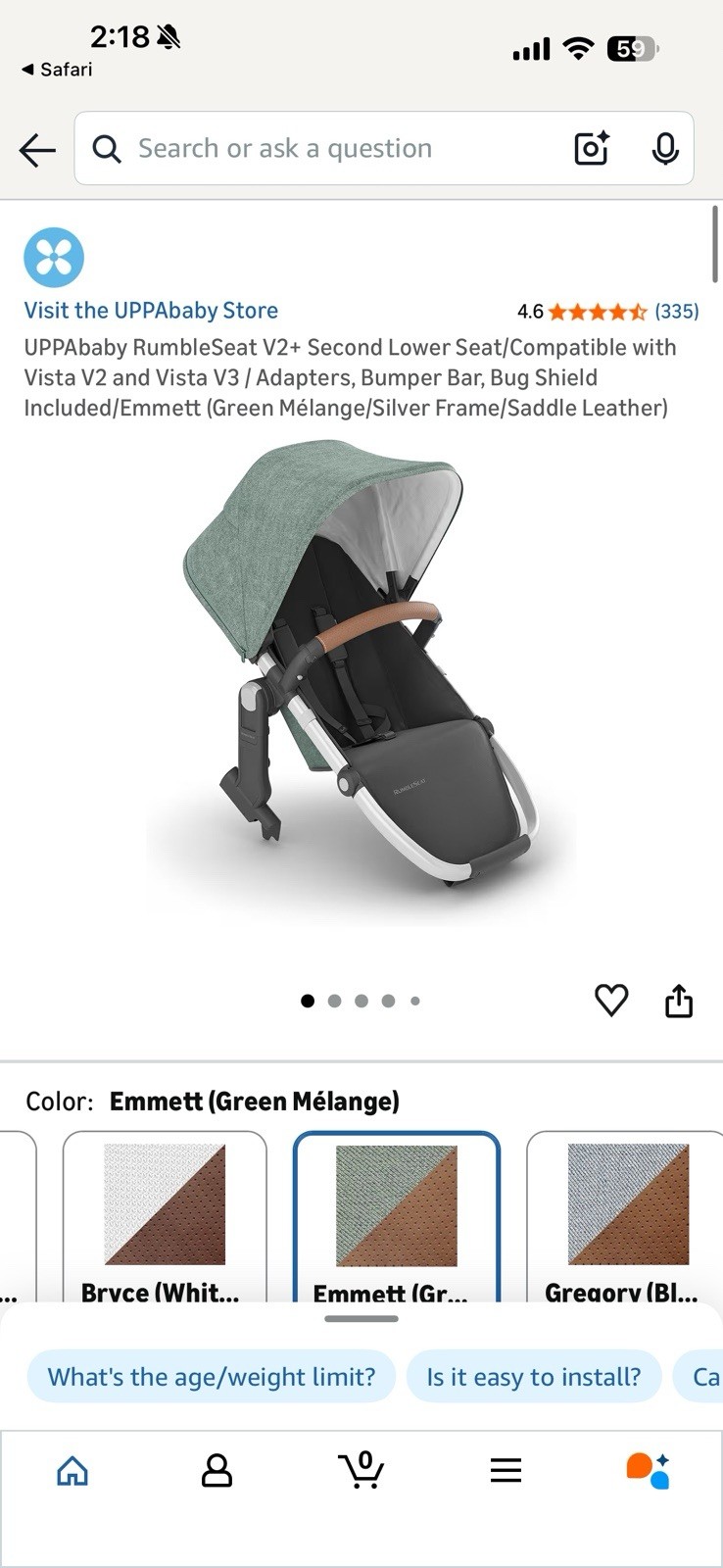 UPPAbaby RumbleSeat V2+ -Emmett -BRAND NEW!