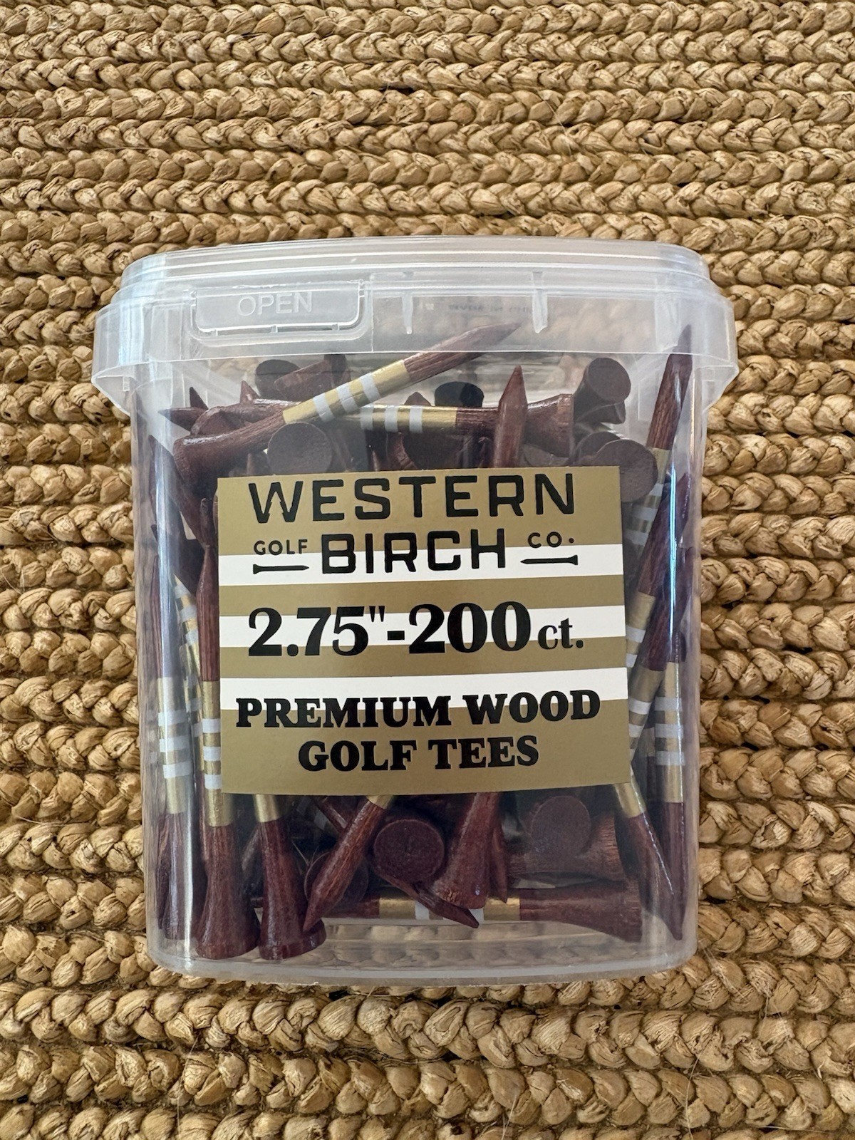 Western Birch - Premium Wood Golf Tees - 200 Count - 2.75”