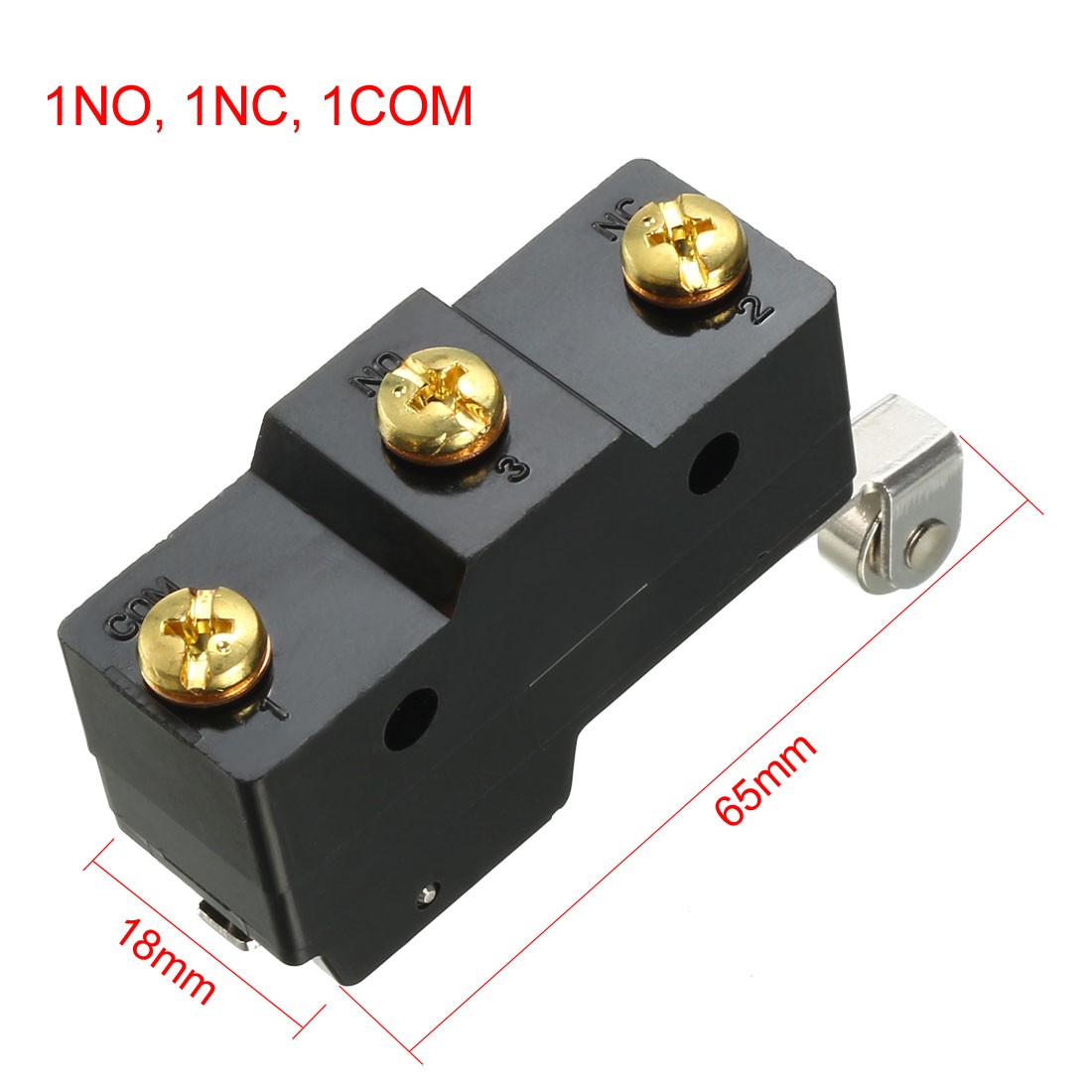 TM-1703 SPDT 1NO+1NC Panel Mount Long Hinge Roller Lever Limit Switch Terminals