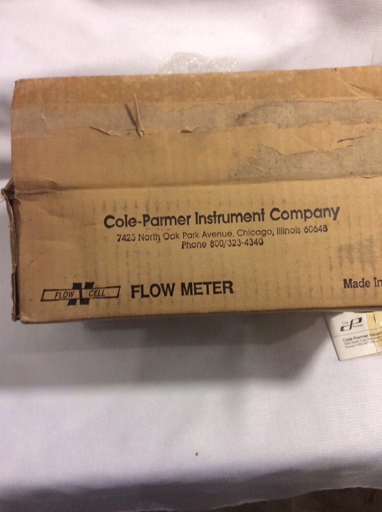 COLE PARMER FLOWMETER FLW-E, 12959, 3/8", 1.8 GPM New
